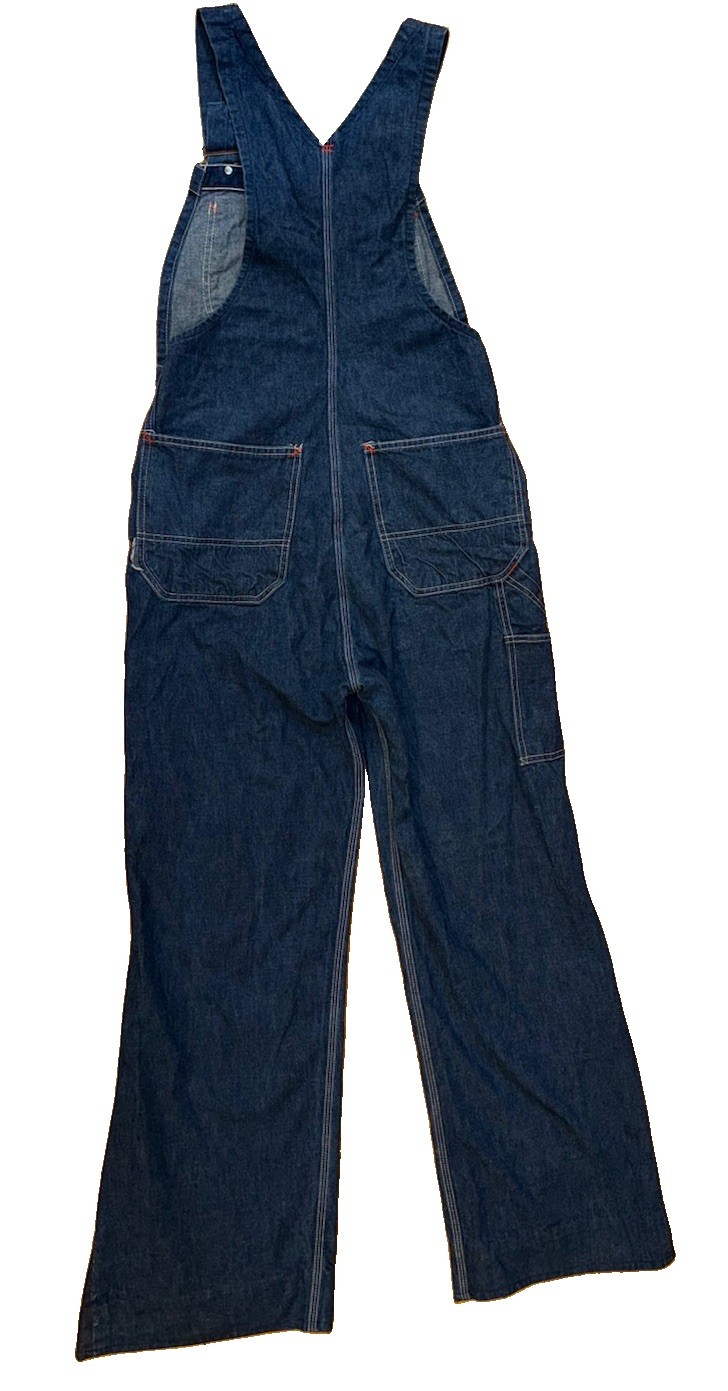Vintage 1950s 50s Denim Overalls Custom 70s Flare Bell Bottom OOAK Jeans Sz 8