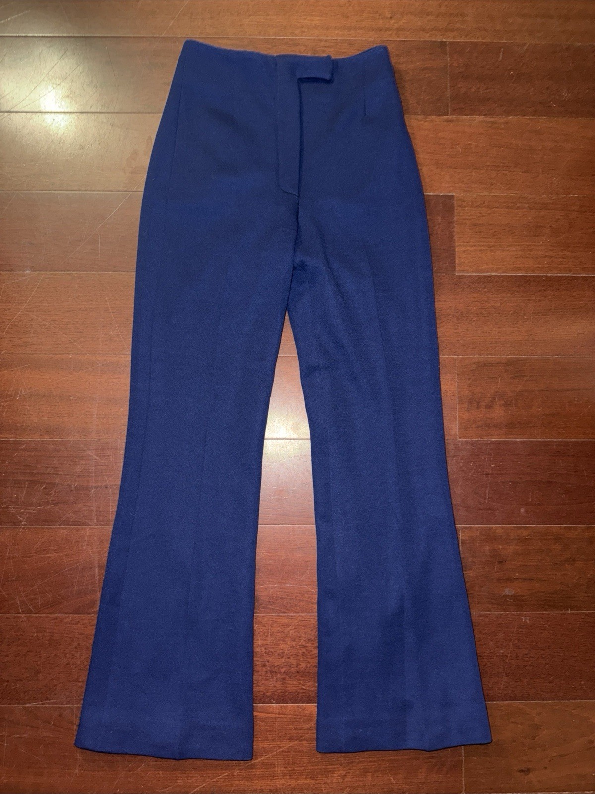 Vintage 1970s New York Womens Dress Pants Dark Navy Blue Size 6 Rare Bell Bottom