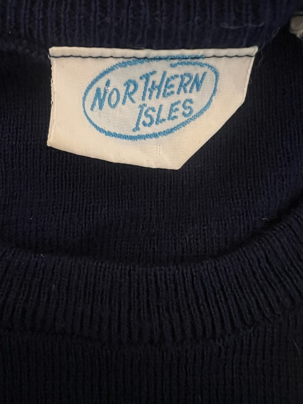 Northern Isles Vintage Crewneck Knit Acrylic Sweater With Noah’s Arc Embroidery