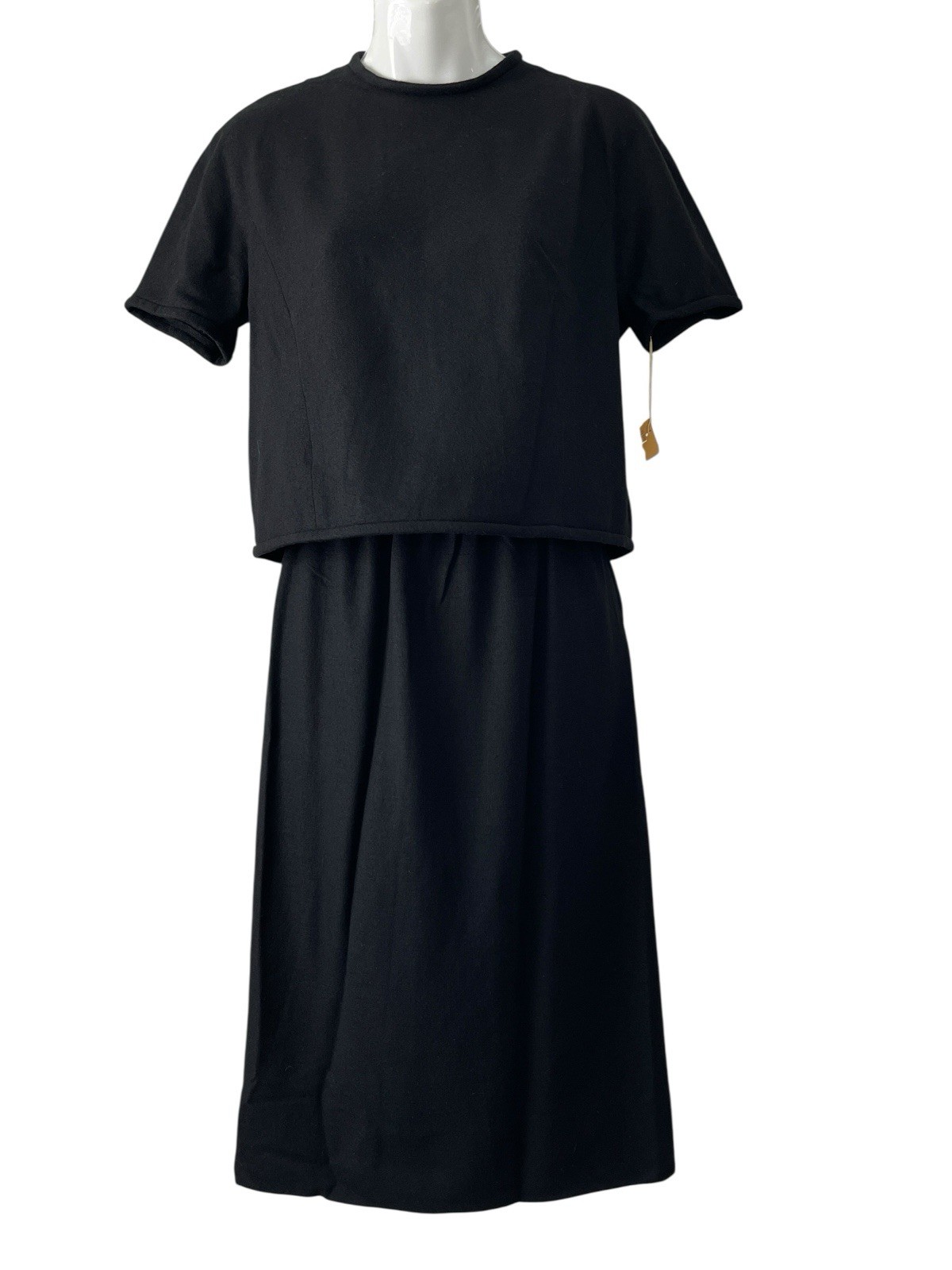 Vintage Lanz Original for Bonwit Teller 2 Piece Black Top & Skirt Set NWT Small