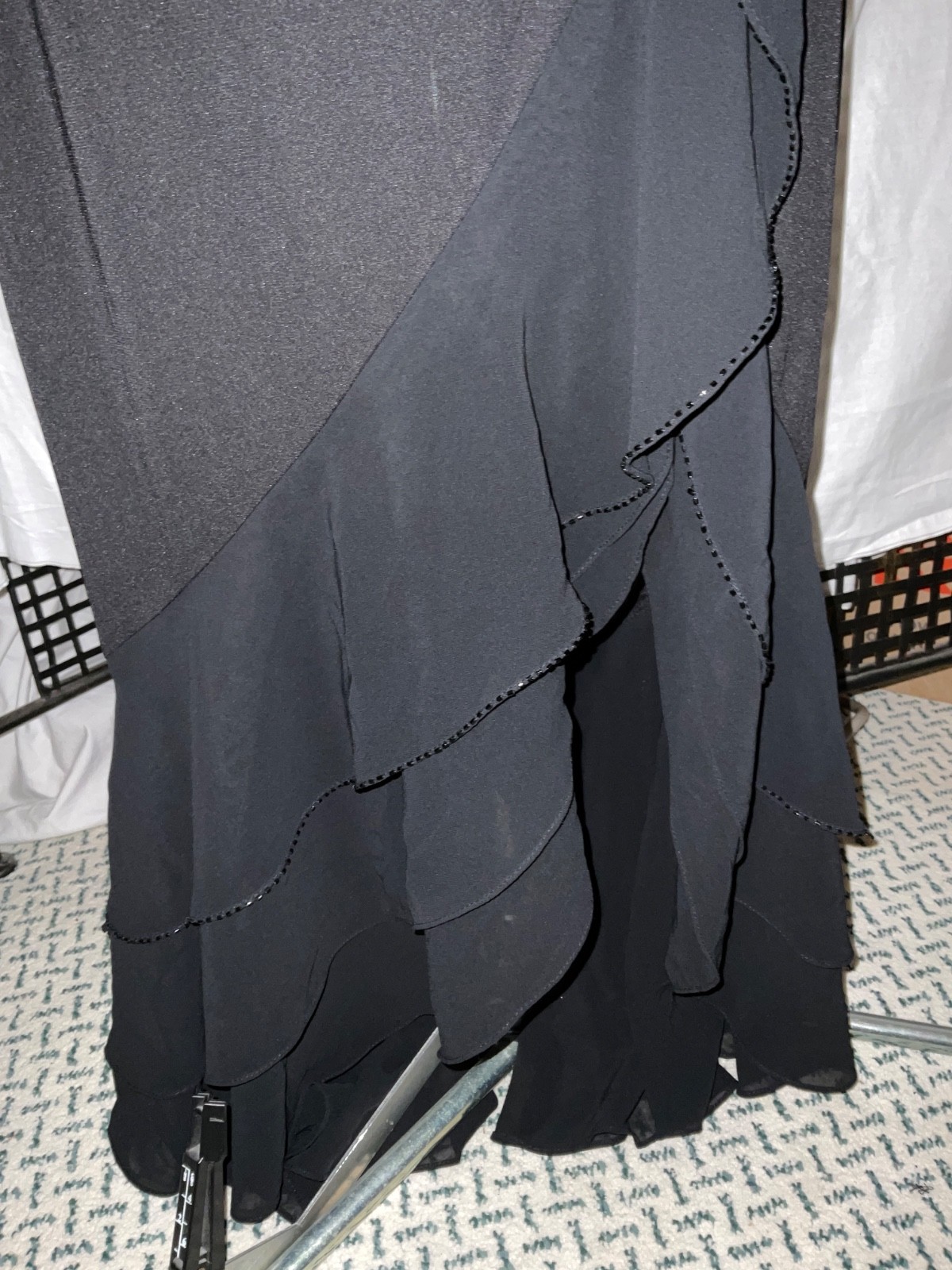 vintage Womans De Laru Black gown beading on bodice