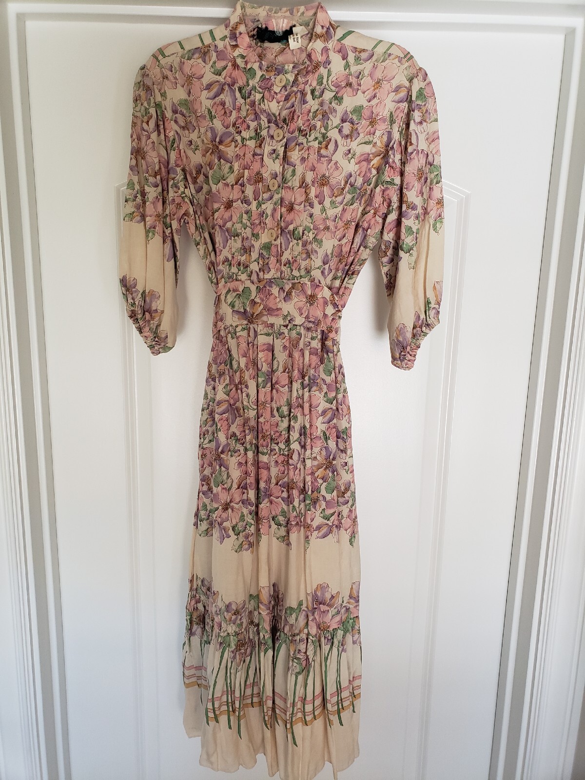 Vintage 1970s Prairie Ragtime Gunne Sax Style Boho Dress Small/Medium Tie Waist