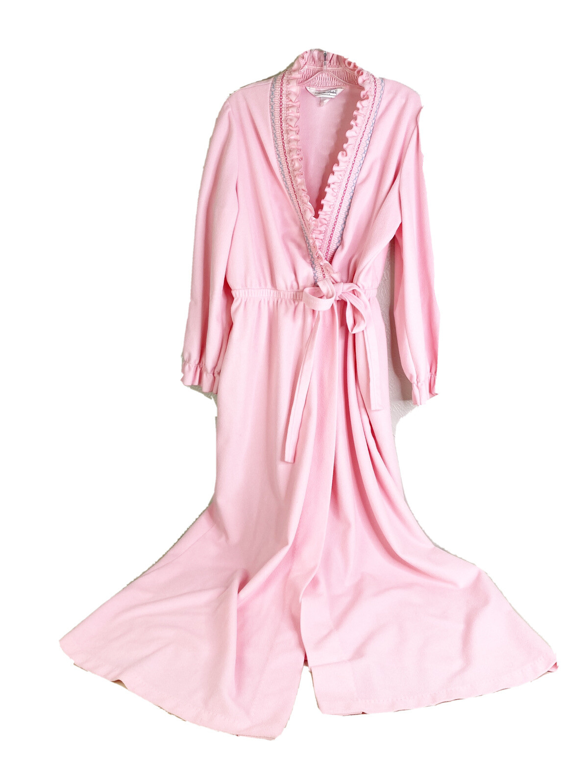 VTG Famous Bodies Med/Large 100% Poly Belted Housecoat Pink GUC