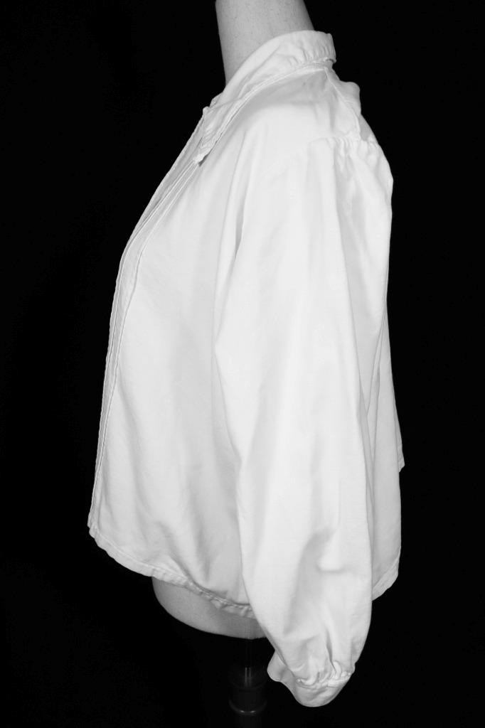 Antique French 1920’s White Cotton Flannel Lined Blouse Plus Size Exc Cond