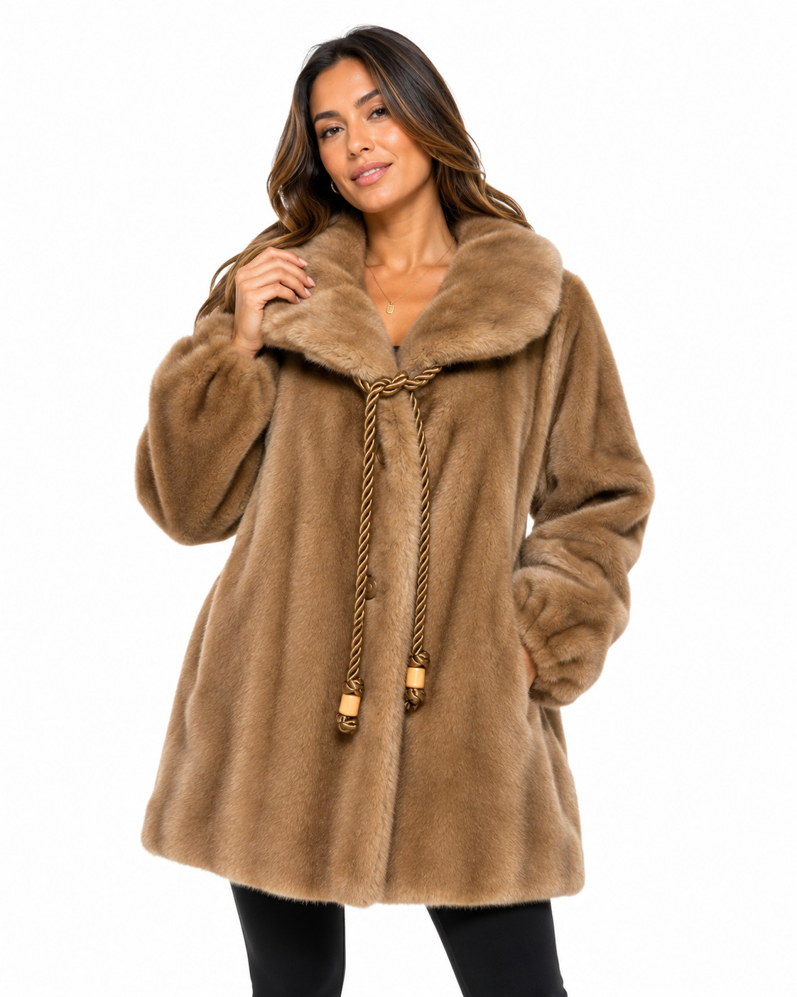 Vintage 70’s SEARS The Fashion Place Women’s Faux Fur Coat Jacket size 12