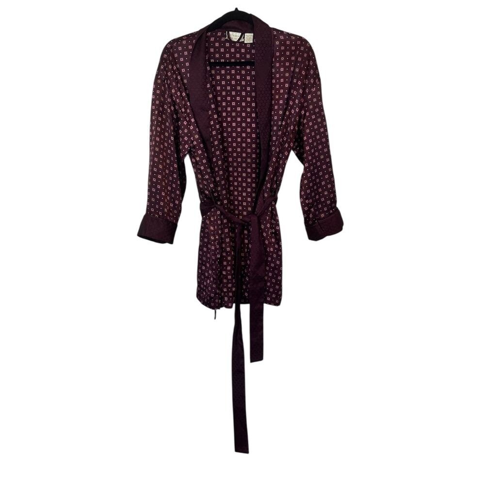Victoria’s Secret Vintage Gold Label Robe With Belt One Size Maroon Burgundy