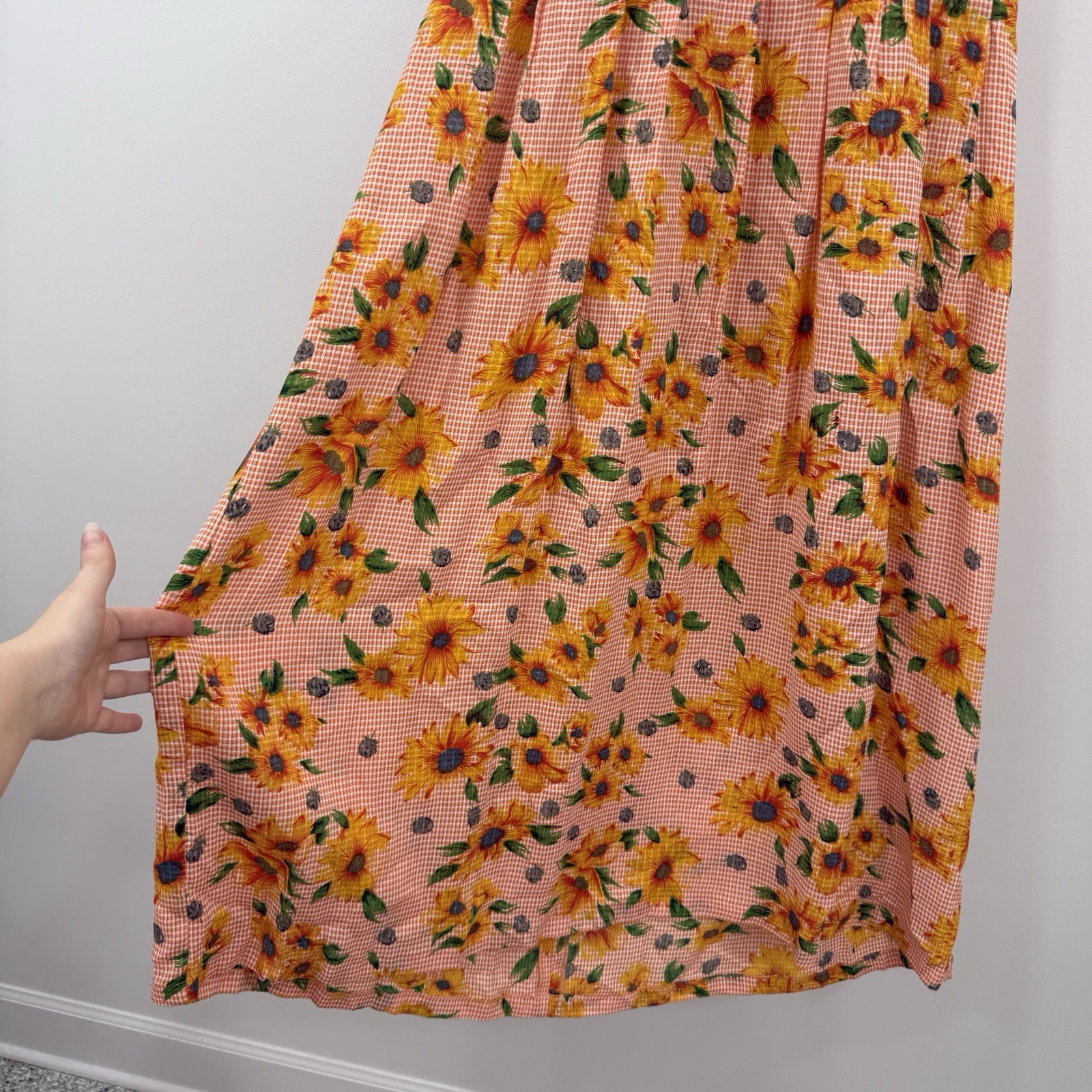 VTG Sarah Elizabeth Dress Women’s 4 Sunflower Cottagecore Prairie Peasant Midi