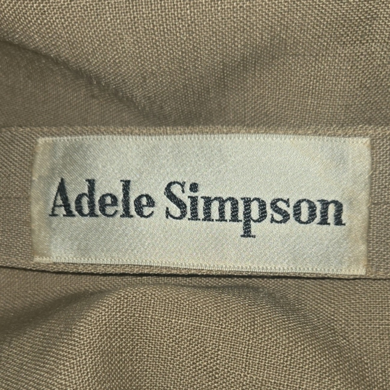 Adele Simpson Vintage Shift Dress 60s Linen Tan Classic 1960s Boho Long Sleeve
