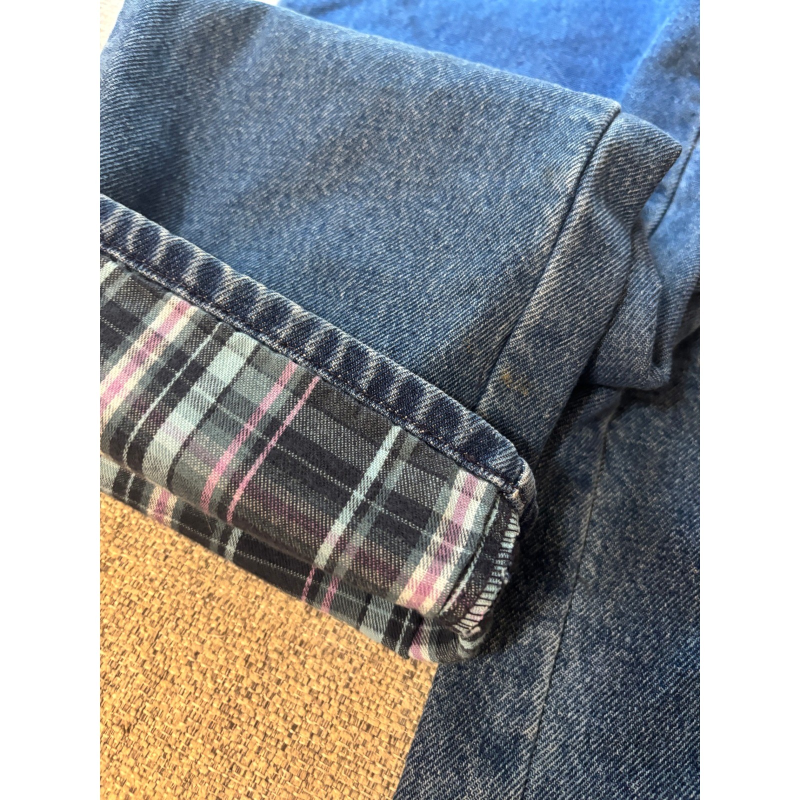 Vintage L.L.Bean Flannel Lined Jeans Women 6 Reg Straight Leg Plaid Mom Jean