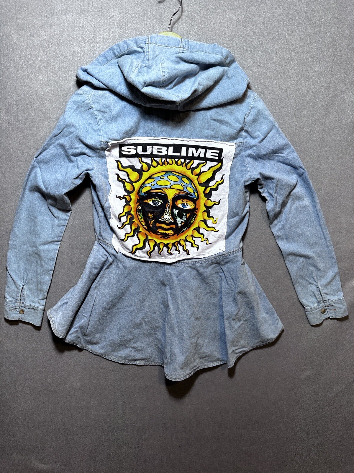 Denim sublime Pelum Top Vintage Grunge Band Custom Rework L
