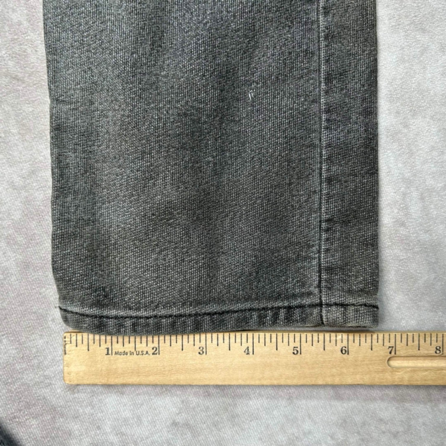 Vtg Lawman Western High Waisted Jeans Washed Black Straight Leg 24″ Hip Detail