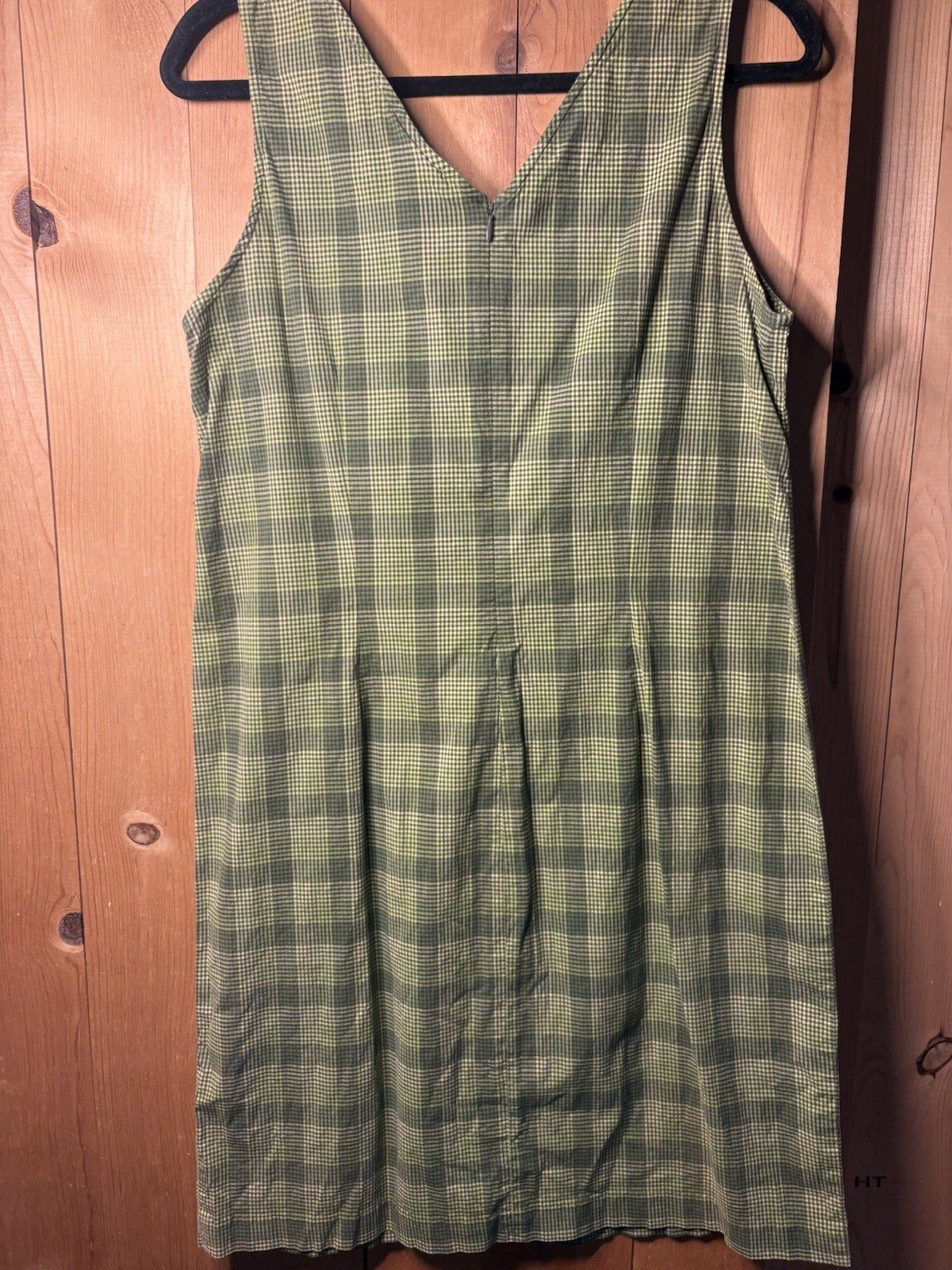 VTG Plaid dress Venezia Green Summer Dress Sz 16 Stretch Y2K Lightweight 38/38
