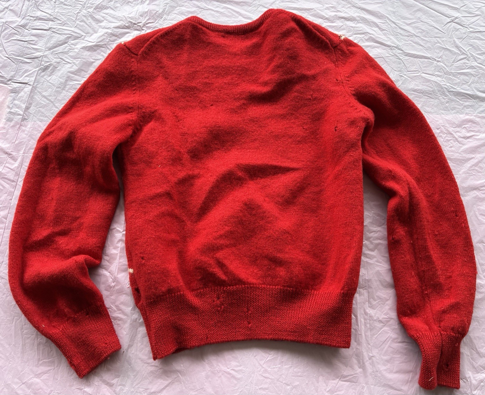 Pringle of Scotland Vintage Sweater Retro Red Wool Knit Crewneck Pullover Sz S