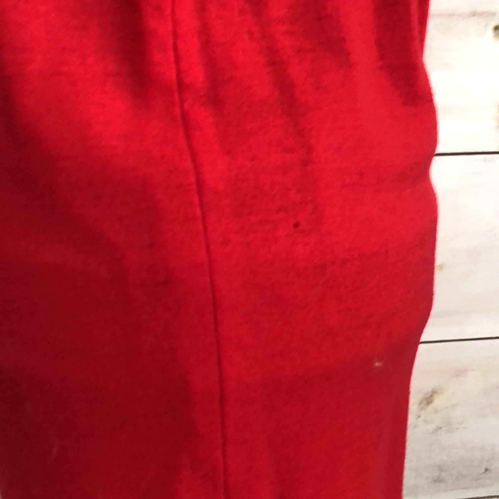 Vintage 70s dress red mock neck lined midi Merley size medium