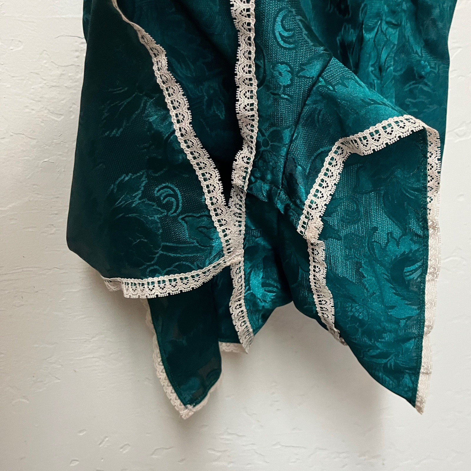 Rare Vintage Victoria’s Secret Gold Label Green Teddy Romper Lingerie Sz L Slip