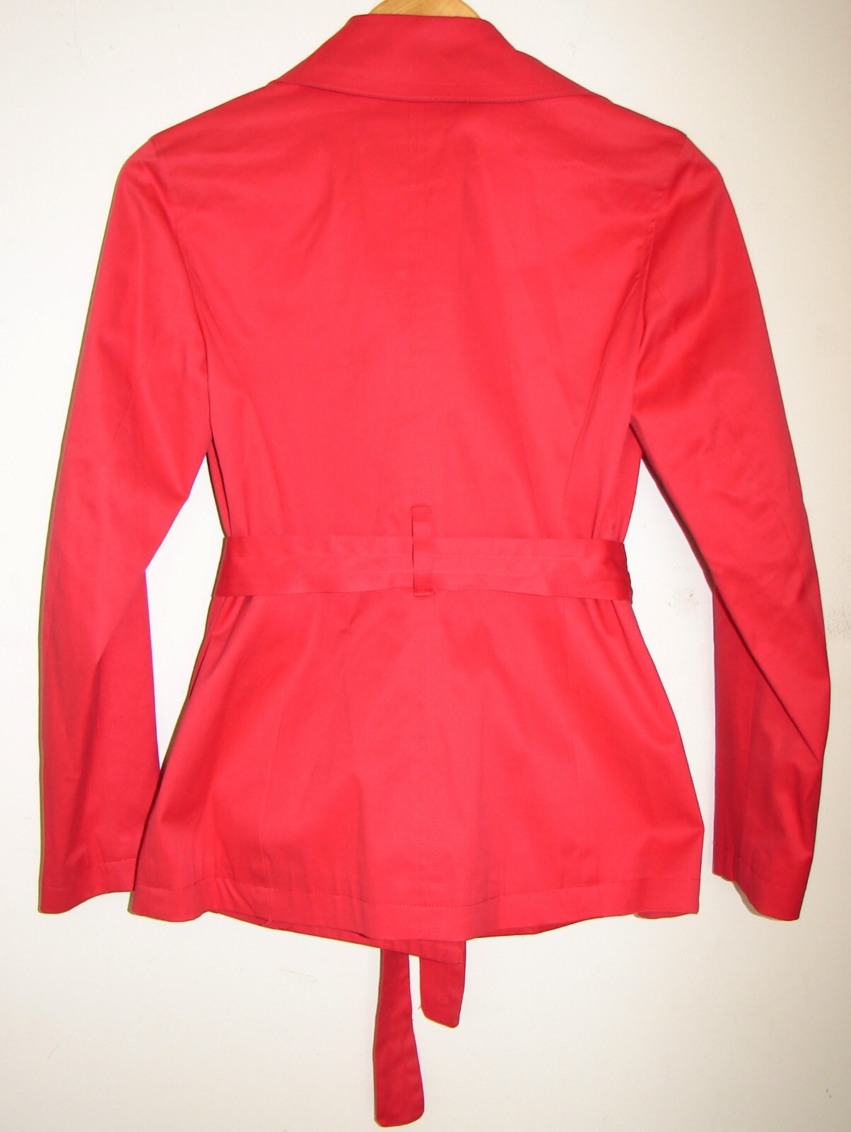 Brooks Brothers 346 Women’s Red Double Breasted Lined Jacket Trench Coat Belted