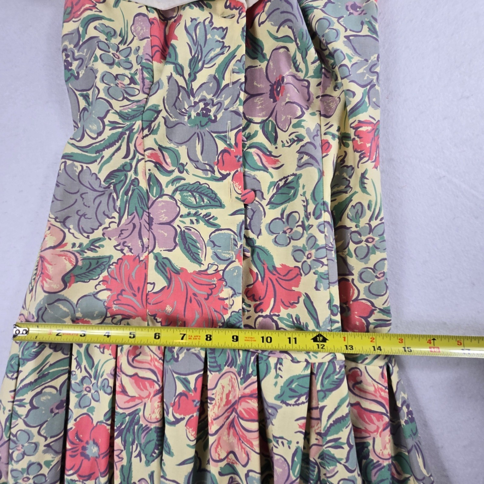 Laura Ashley Sailor Collar Dress Praire Womens 8 Multicolor Vintage Floral (D4)