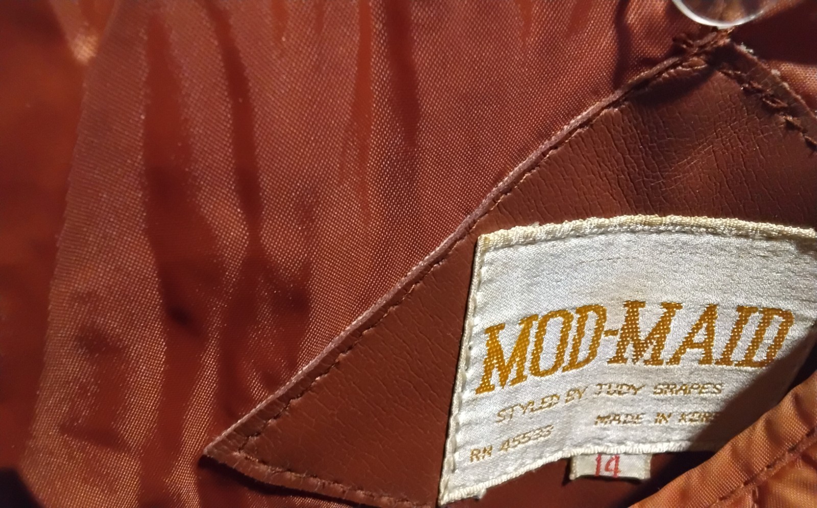 Vintage Mod Maid Pleather Boot Length Coat „Leather Look” -Size 14-