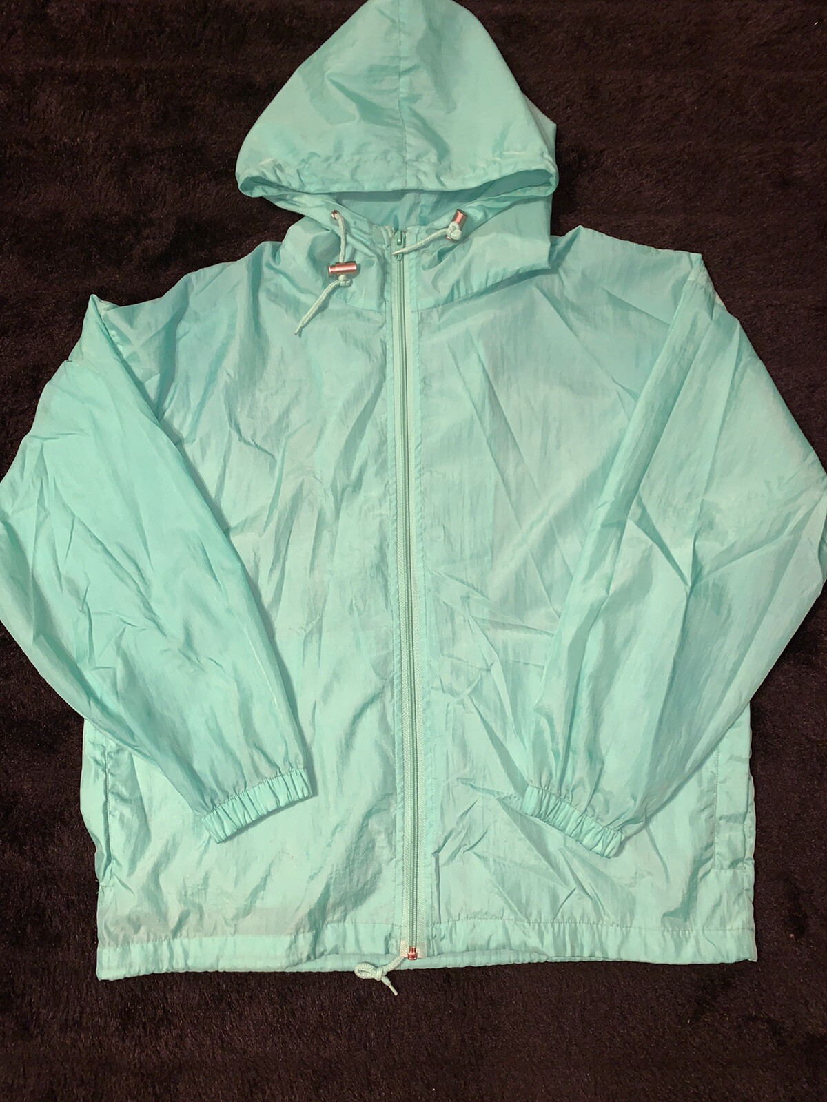 Vintage PRO Spirit Unisex Turquoise S Full Zip Pocket’s Nylon Wind-Breaker NWOT