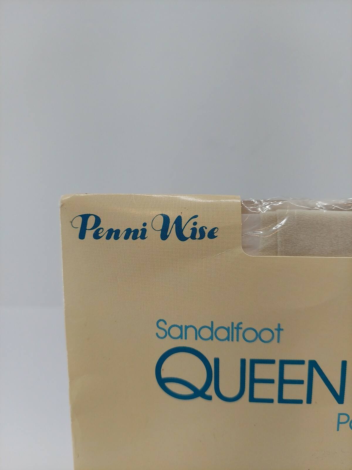 VTG Penni Wise Queen Ivory 755 sheer extra width sandalfoot satin feel pantyhose