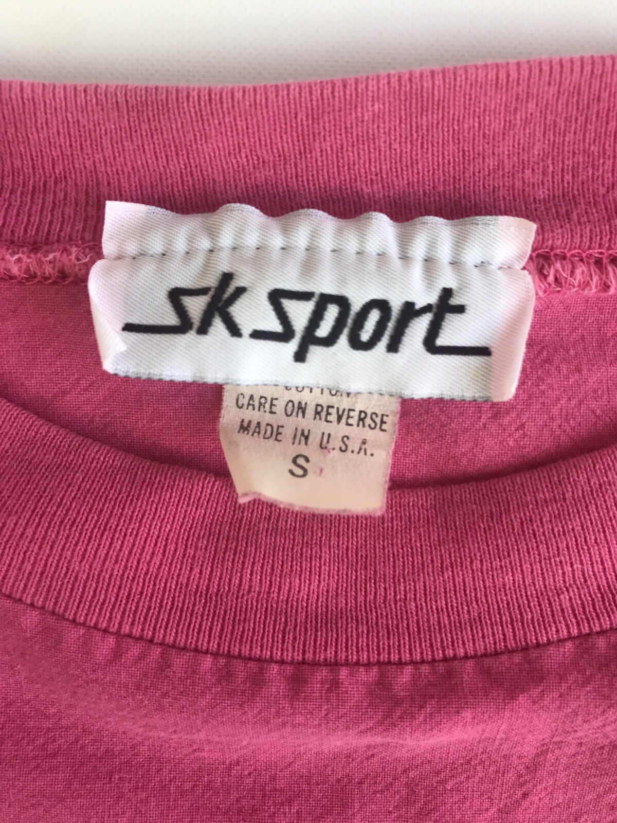 Vintage 1990s SK Sport Pink T Shirt Sz Small Tulips