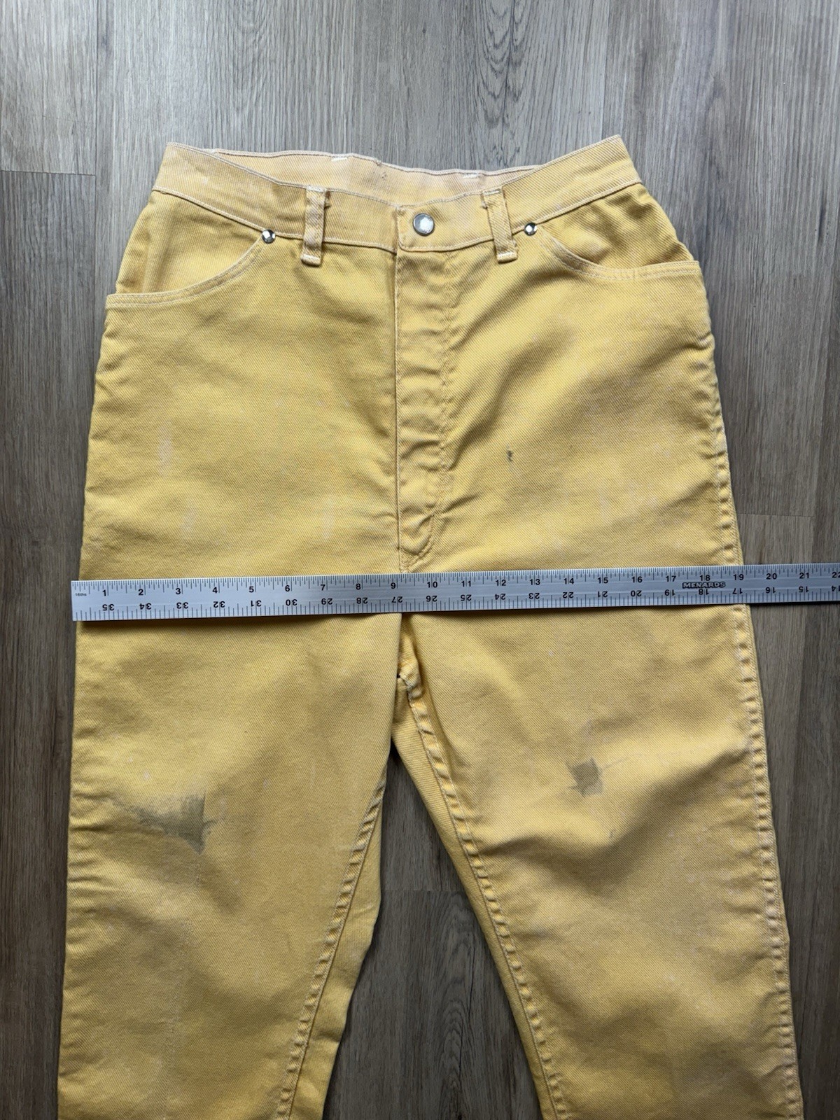 50s VINTAGE Wrangler Misses Sanforized Yellow Jeans Size 18 Slim Tapered USA
