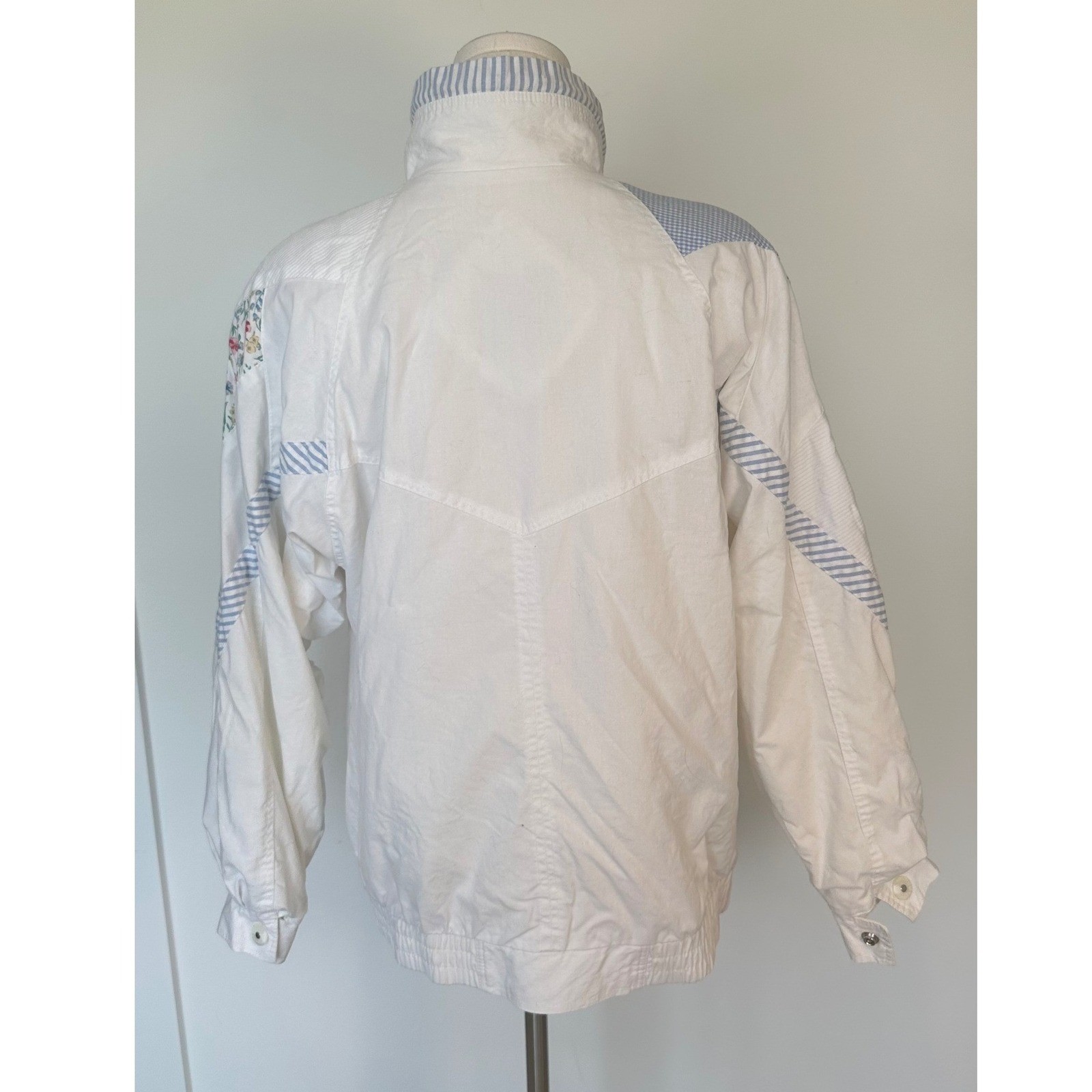 Vintage 90s Current Seen Patchwork Floral Striped Cotton Jacket M Cottagecore
