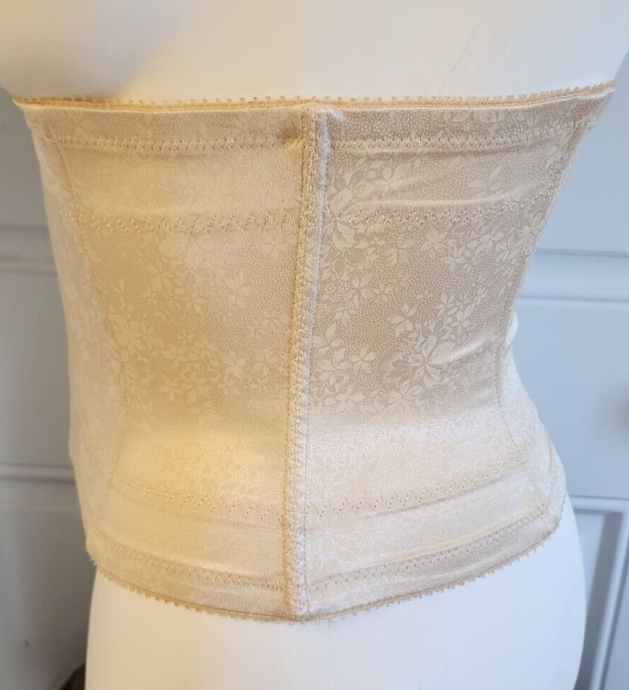 VTG Shape-Mate Firm Control Waist Trainer Satin Nude Shapewear Corset Belt Sz 3X