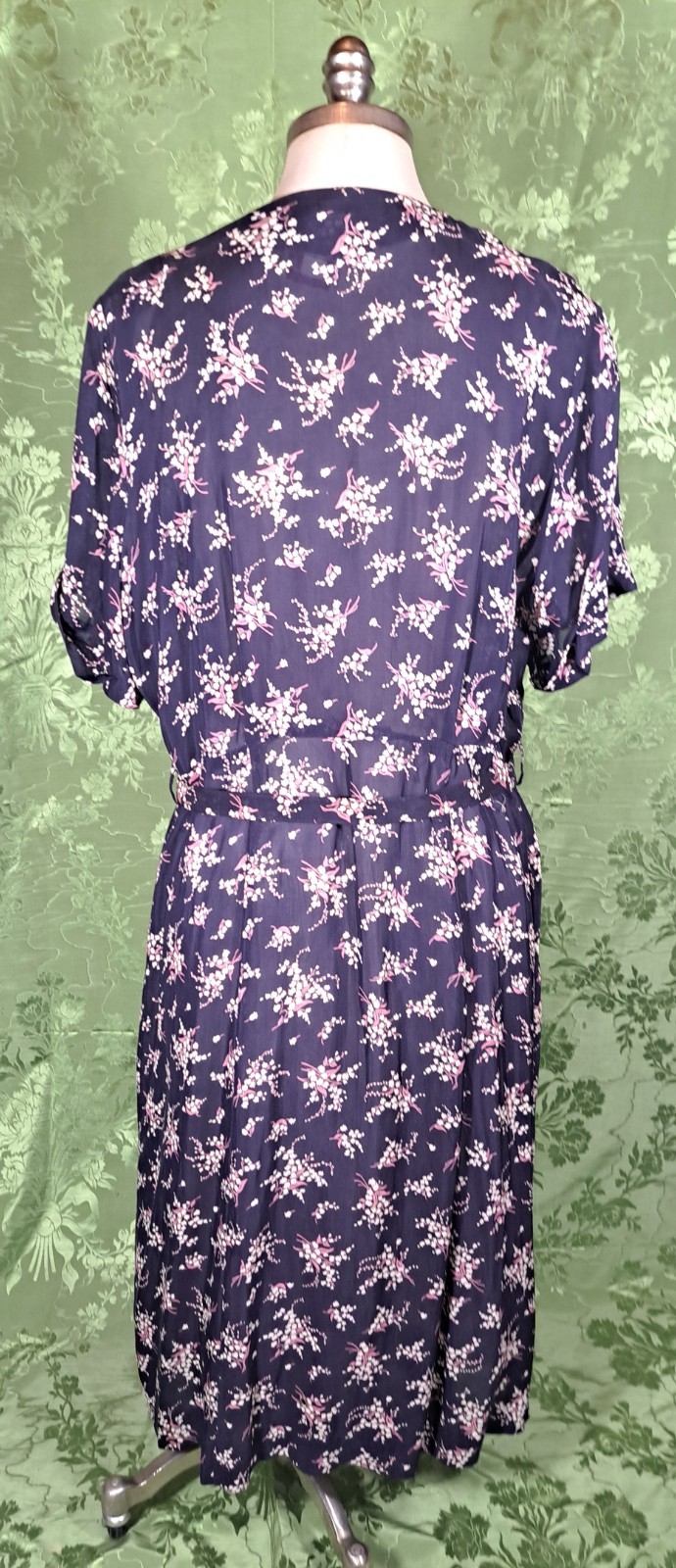 1940’S-50’S BEMBERG RAYON FLORAL PRINT DRESS, CALDWELL CASUALS