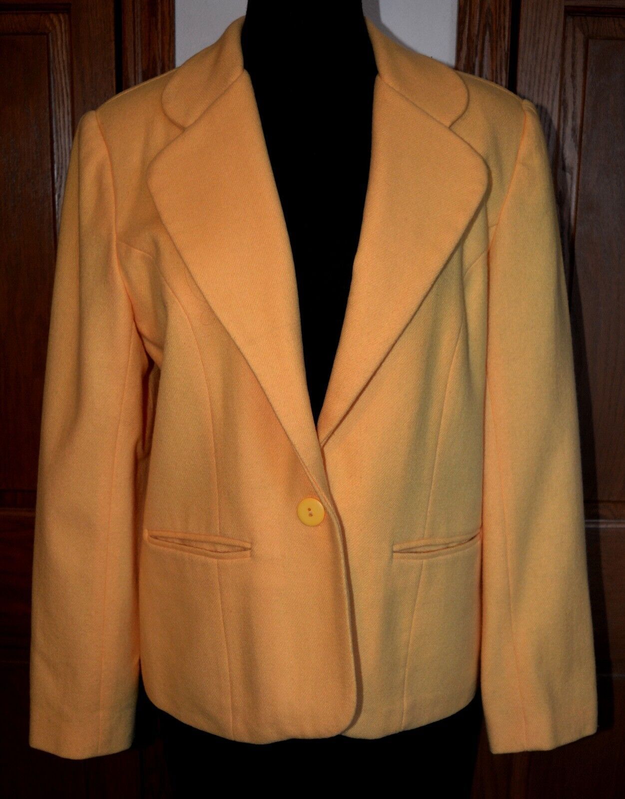 VTG Women’s 100% Wool Blazer 10 Canary Yellow ADOLFO INT’L USA