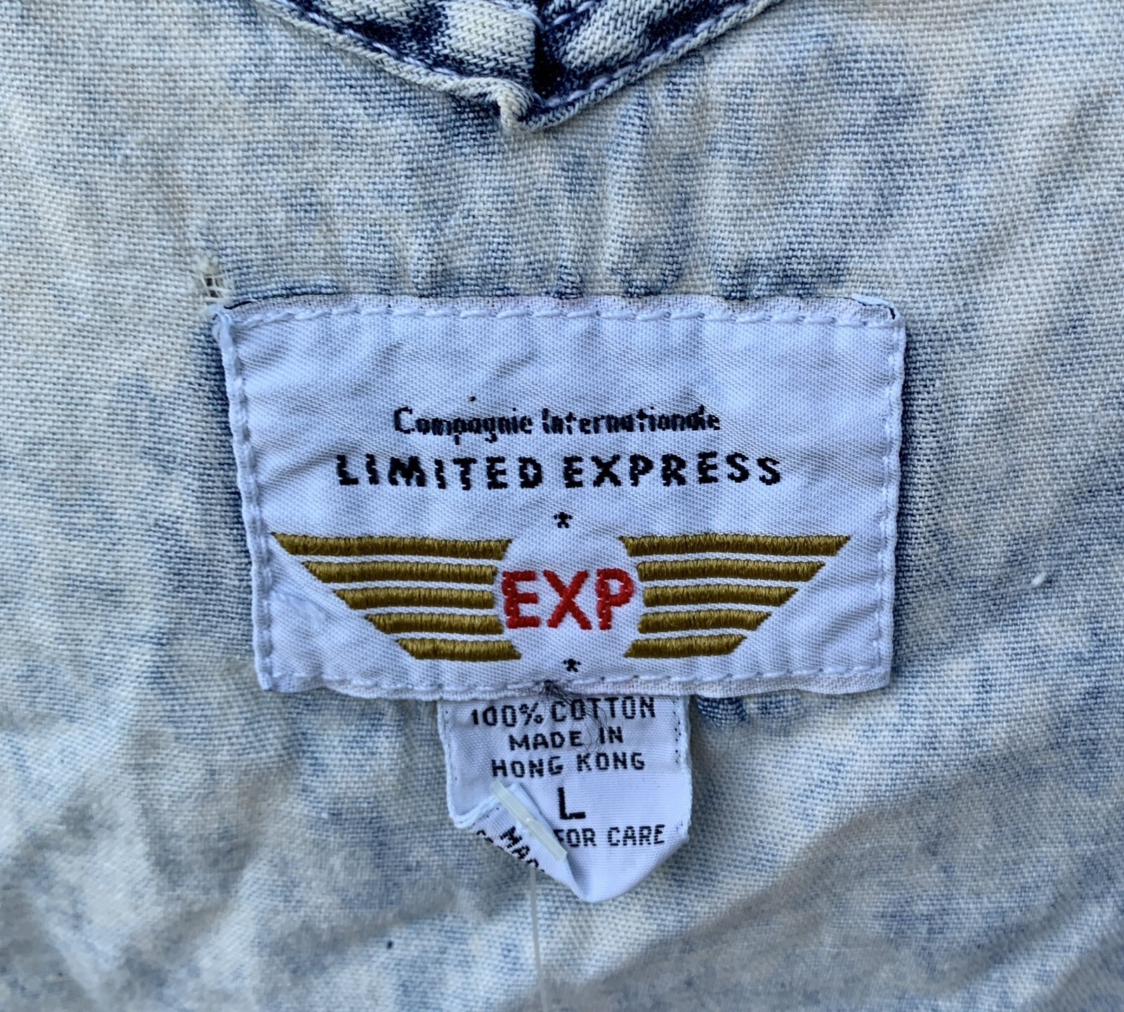 Vintage Limited Express EXP Acid Wash Denim Jumper Dress Pockets 1980s Size L