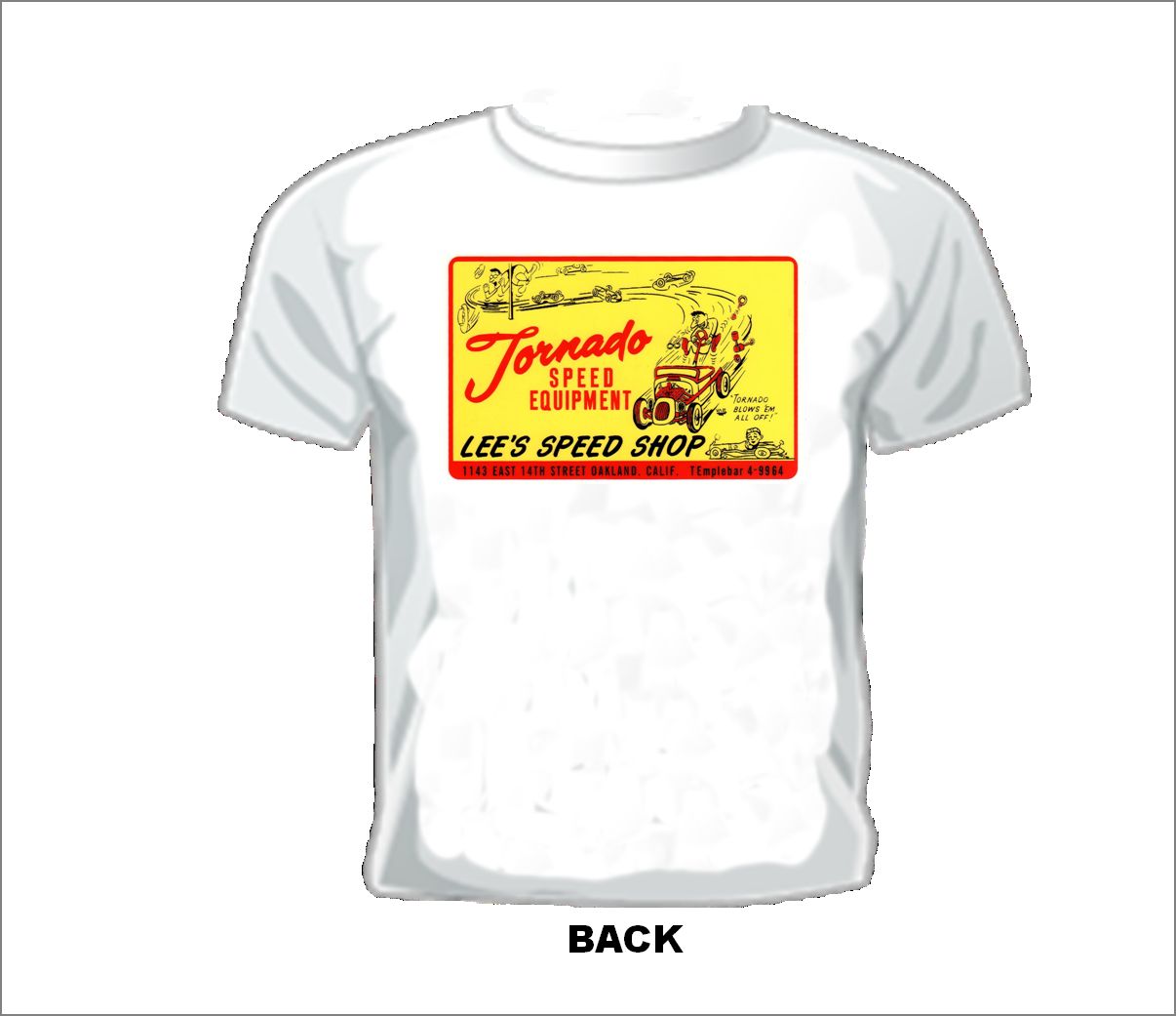 Vintage Race T-shirt TORNADO SPEED EQUIPMENT LEE’S SPEED SHOP OAKLAND CALIF.