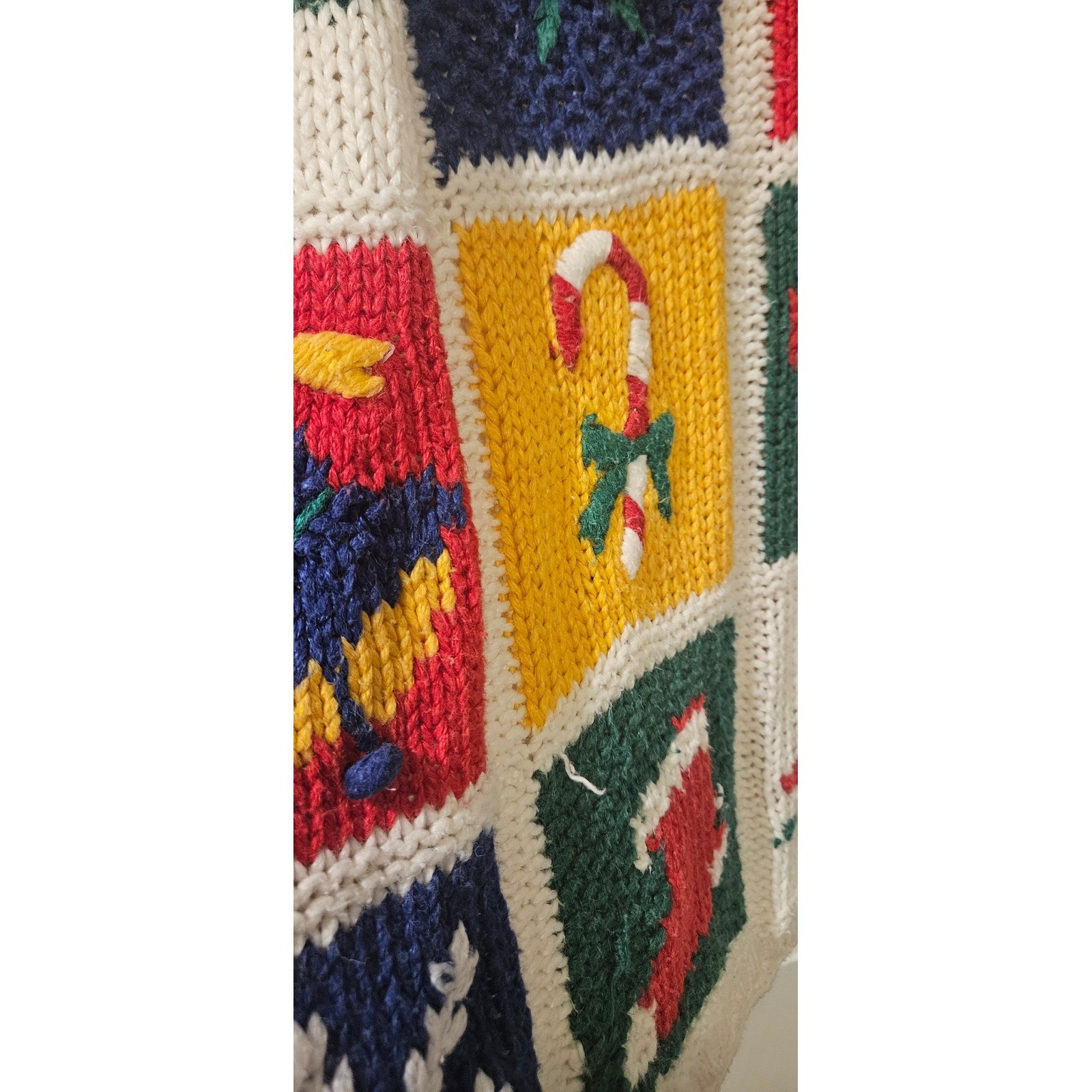 Vintage Hand Knit Granny Square Sweater Womens 3X Grandmacore Cottagecore