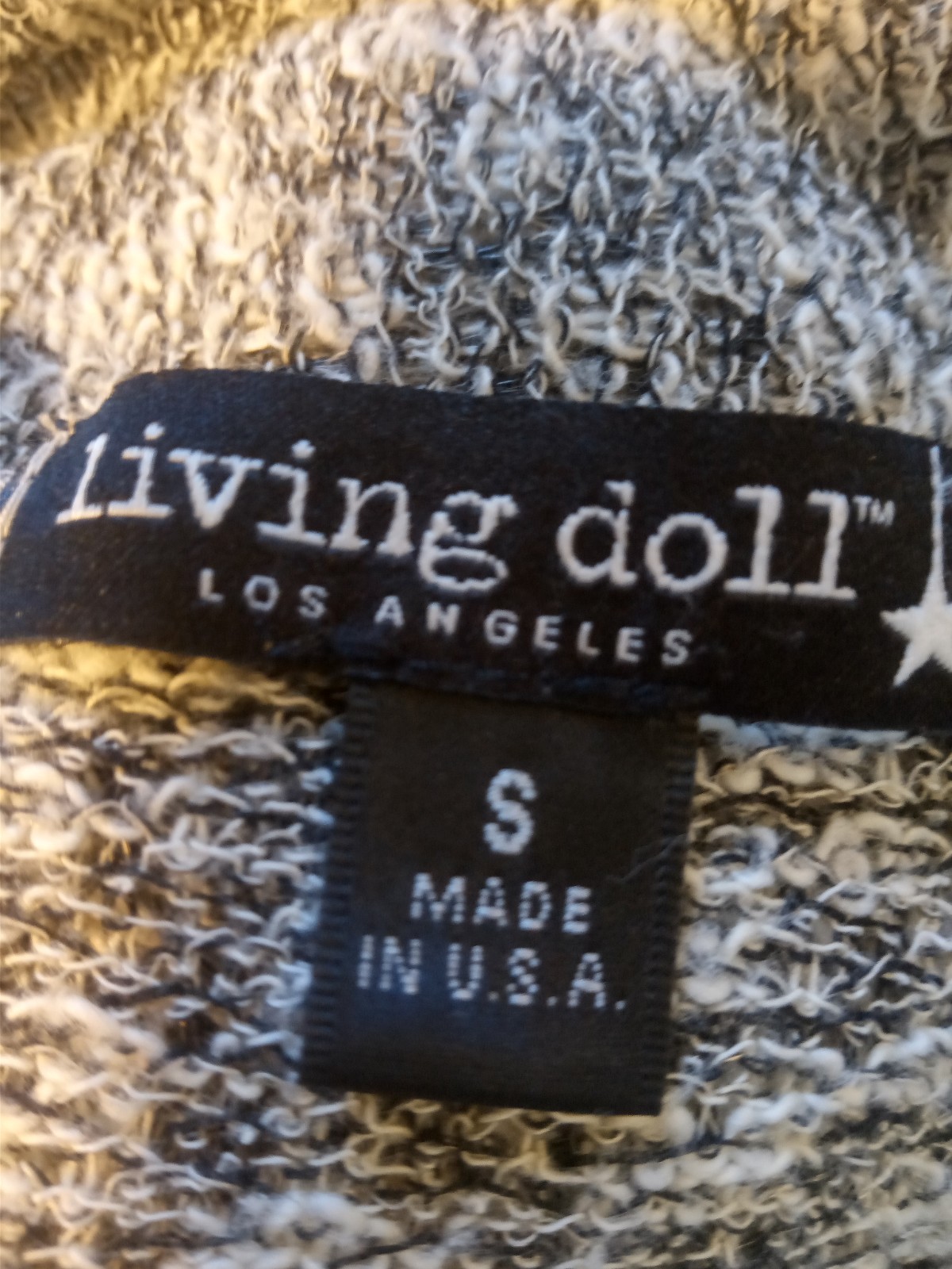 Vintage Living Doll Retro Boho Women’s Gray Sweater Size Small