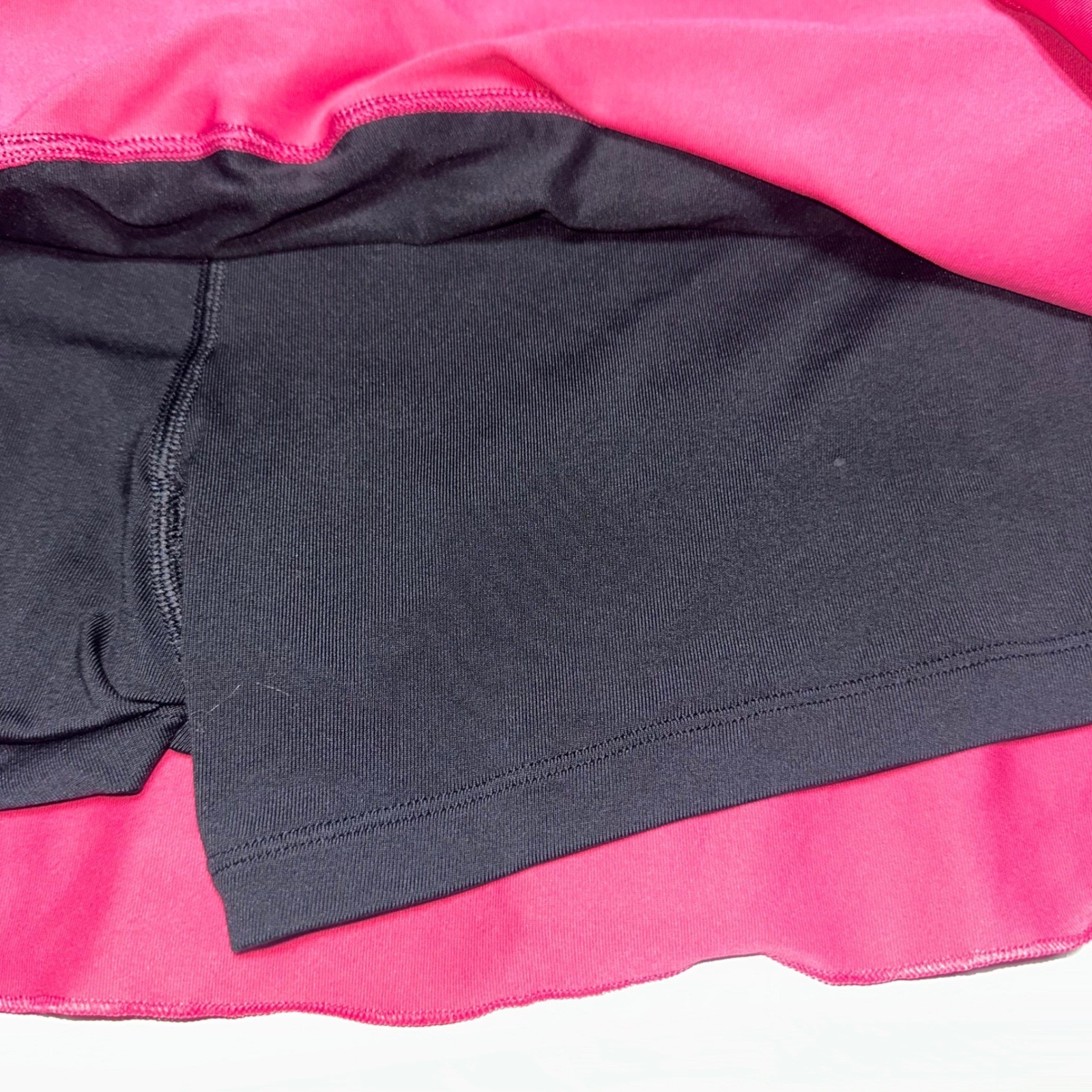 Vintage 2000s Nike Mesh Ruffle Mesh Tennis Skirt With Shorts Black & Pink Trim