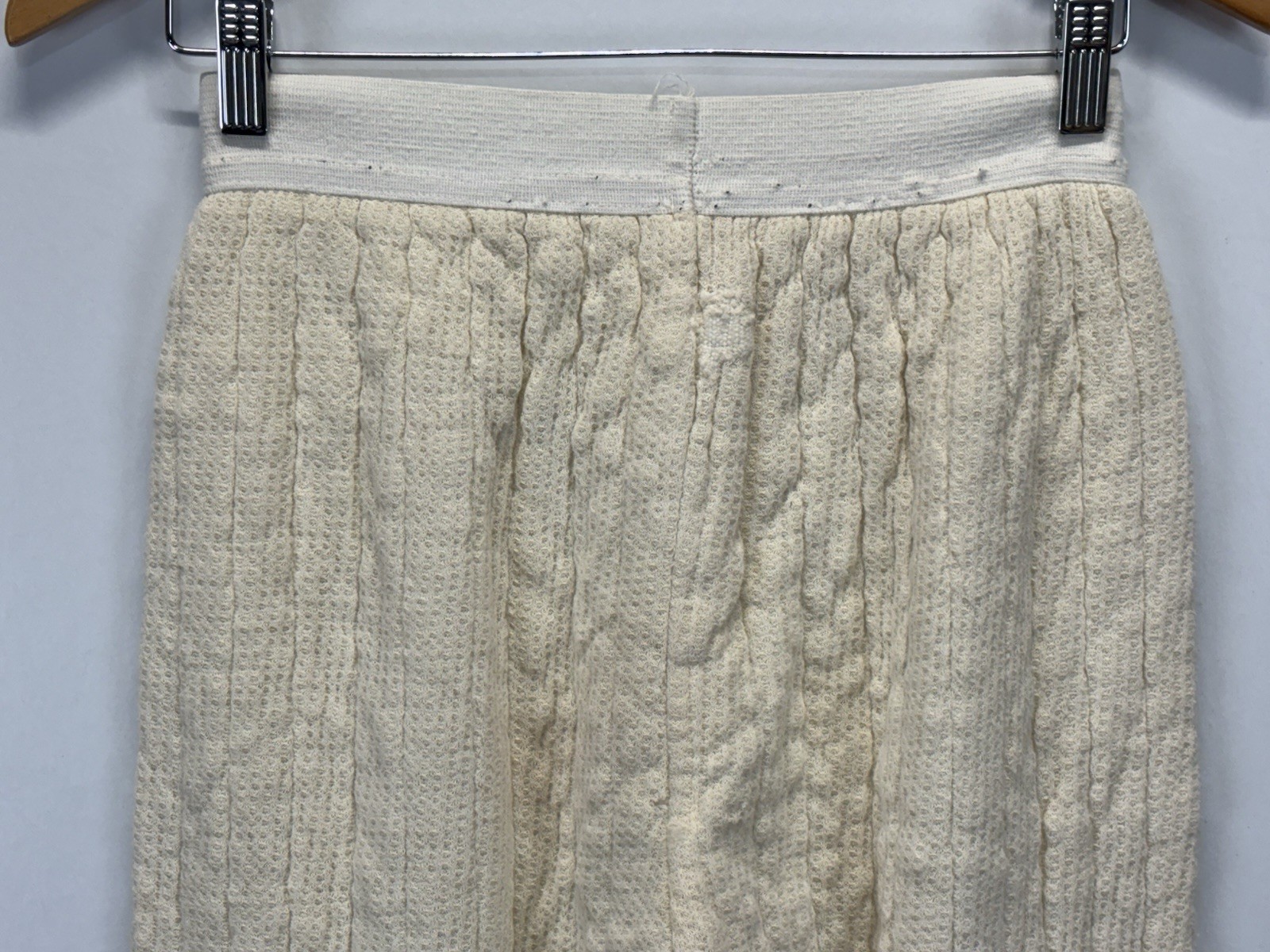 Vtg Sears Quilted Thermal Long John 2 Pc Set Sz M L Ivory 60s Flame Resistant