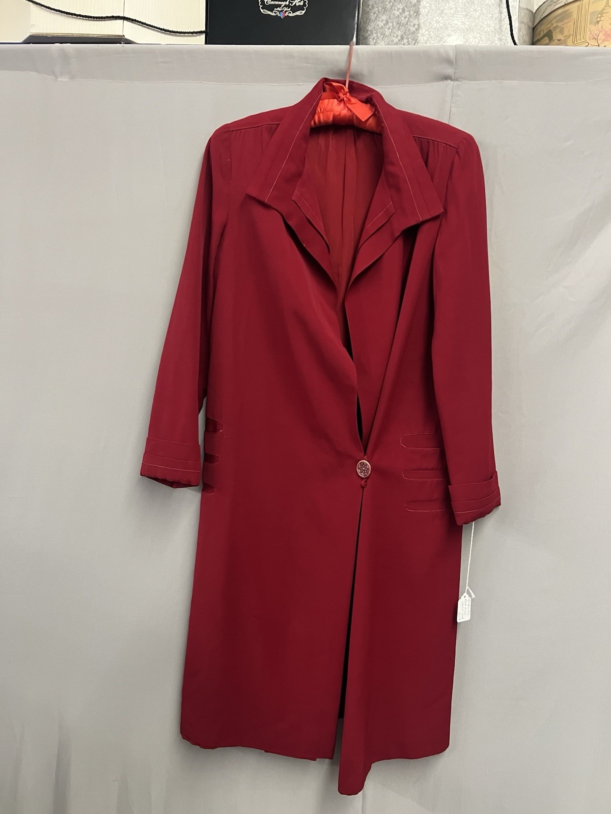 Smashing 1920’s Red Faille Coat Lined In Red Silk
