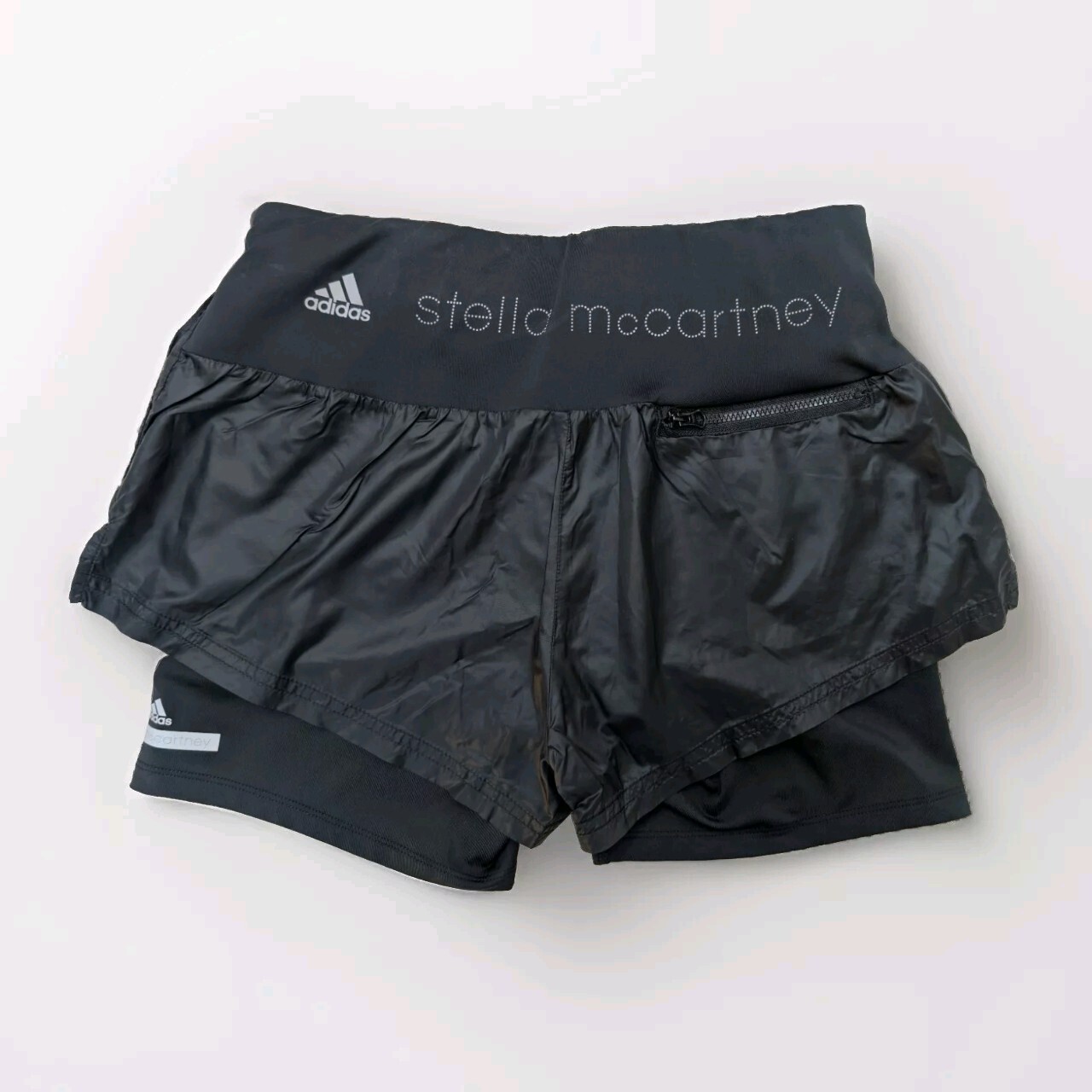 ADIDAS Stella McCartney Glanz Nylon Shorts Running Womens Gym S Vintage Sports