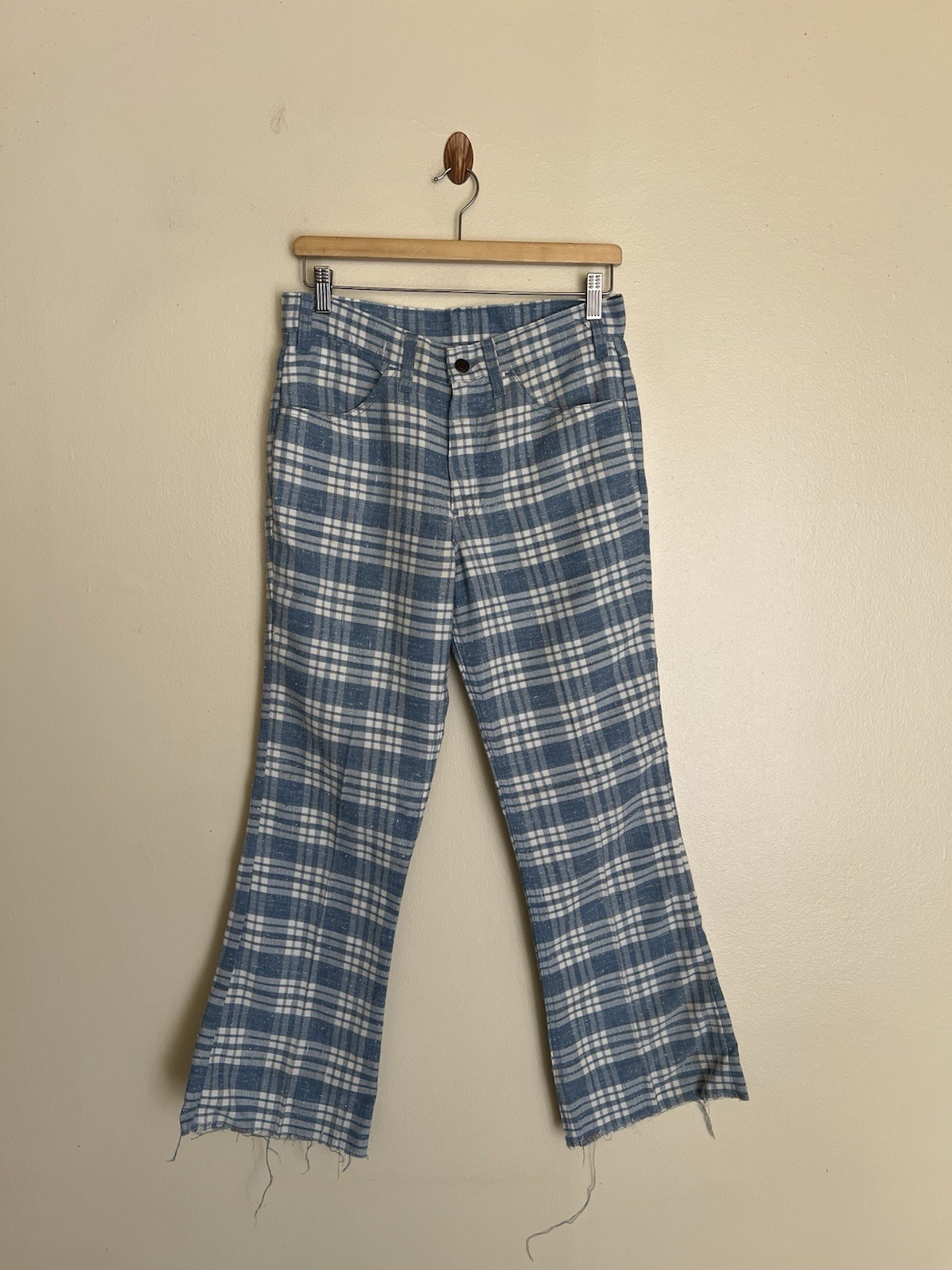 VTG 70s Levi’s Sta-Prest Plaid Flare Slacks 30 X 28.5 USA