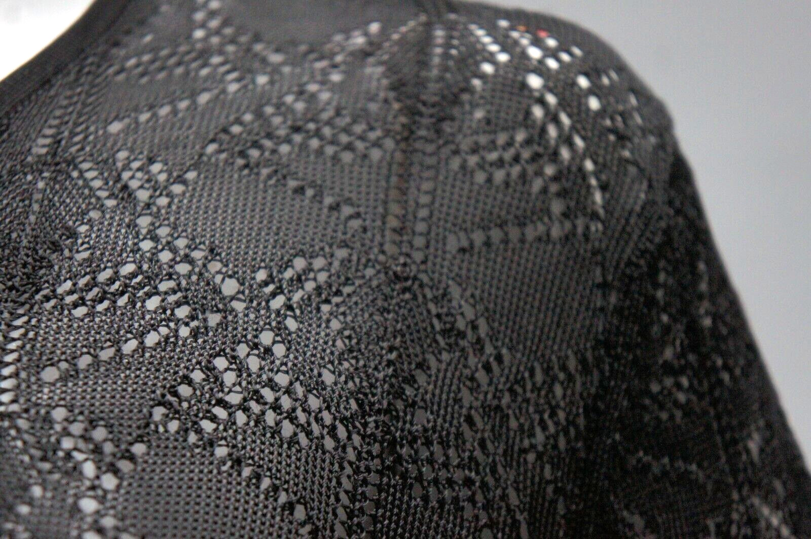 Vintage 80s Sheer Black Lace Long Sleeve T-shirt Top