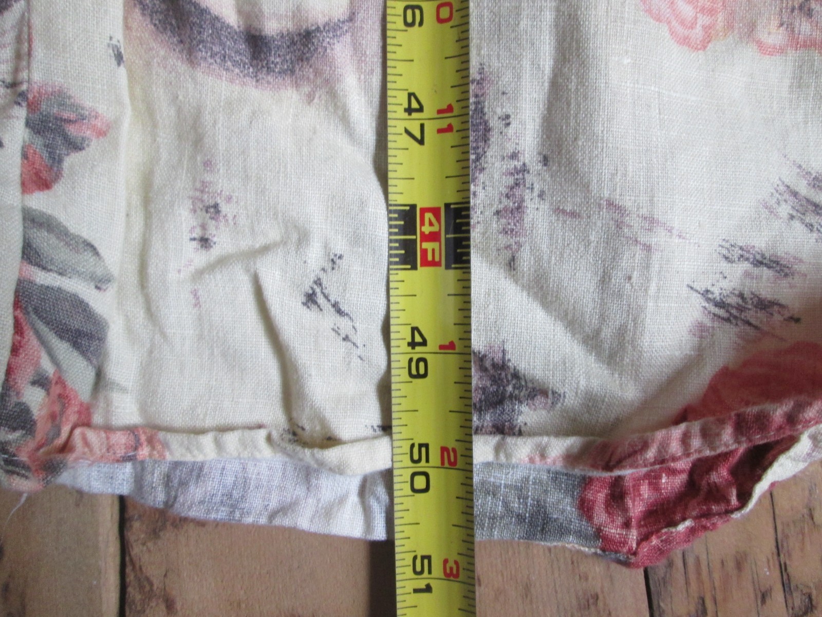 Vintage Carol Anderson California 100% Linen Dress 10 Shabby Floral Sleeveless