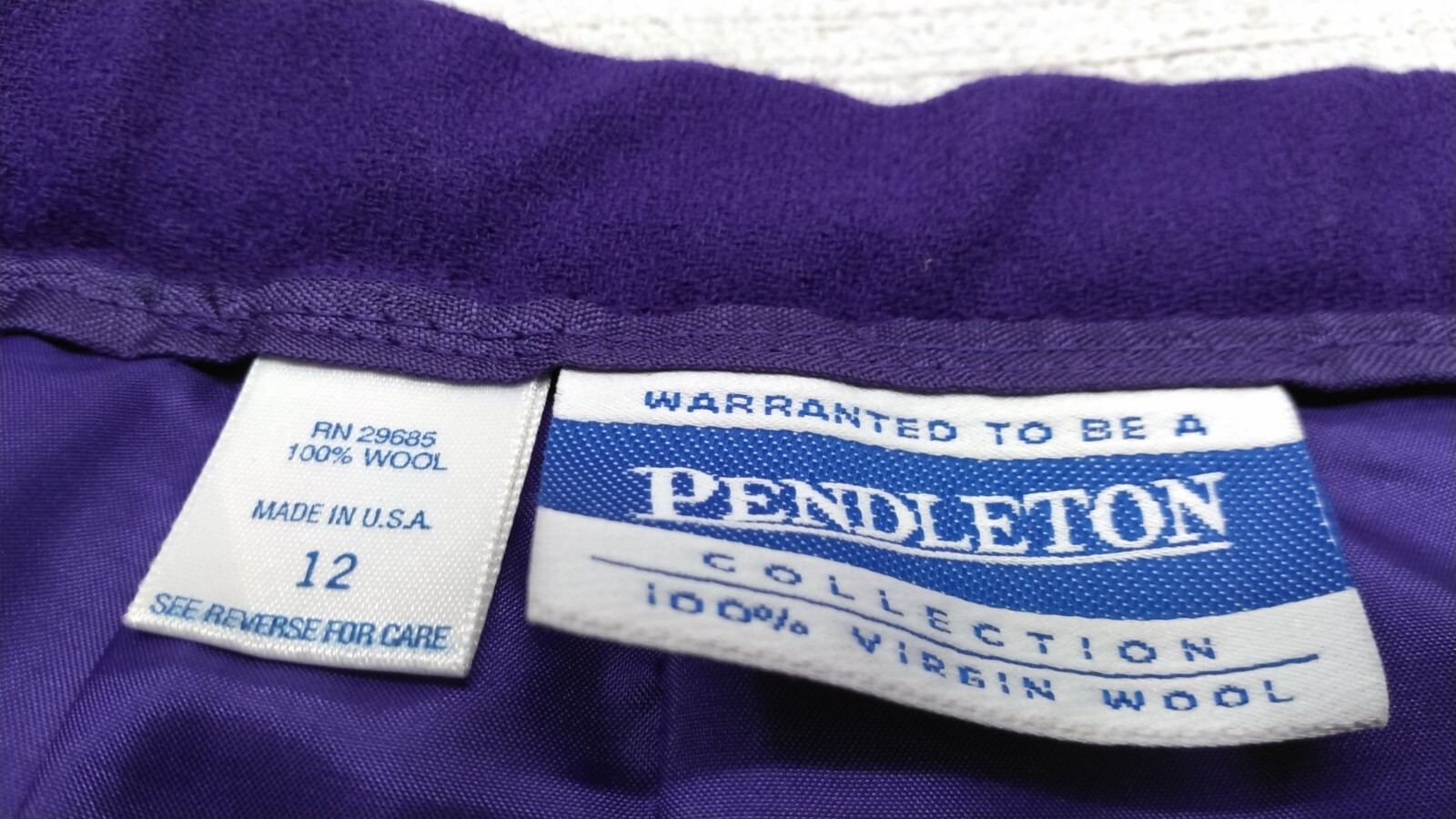 Vintage Pendleton Women’s Purple Wool Mid-Length Skirt Size 12