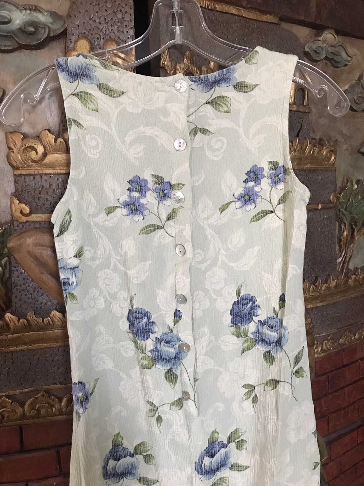 vtg 90s dressing clio shell button floral sheath dress