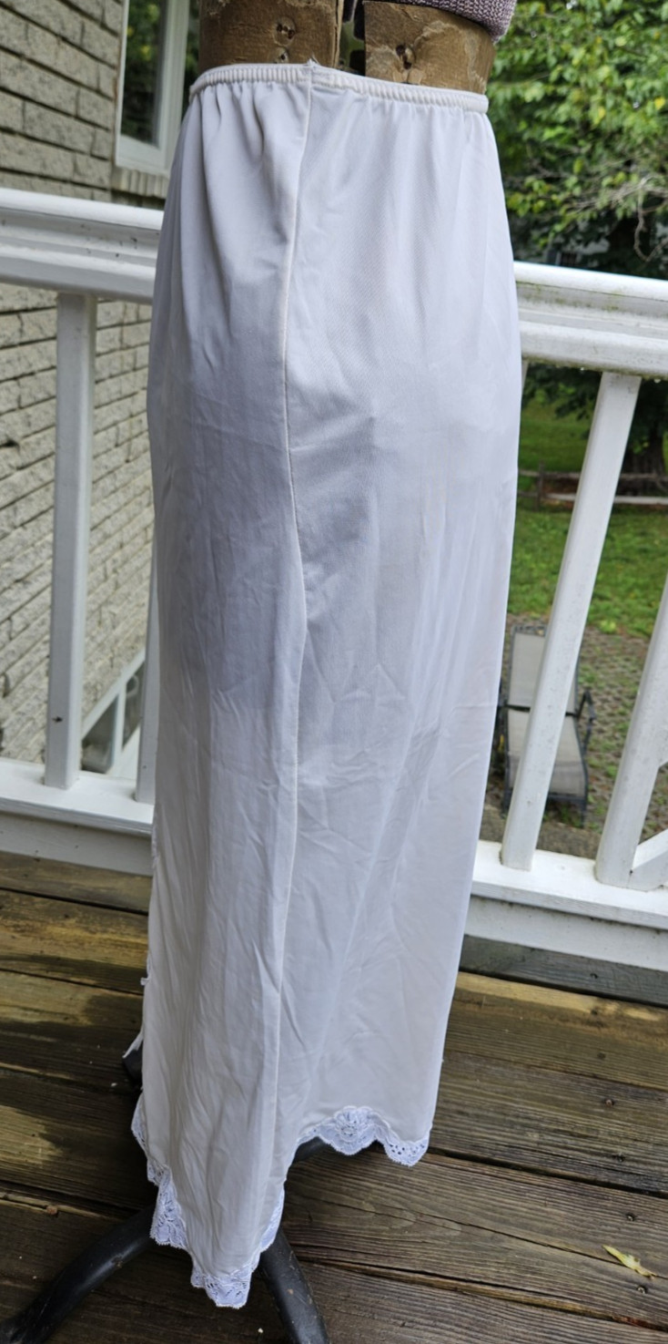 Vintage Greenco Maid Long Full-Length Half Slip Nylon-Tricot Ivory Large