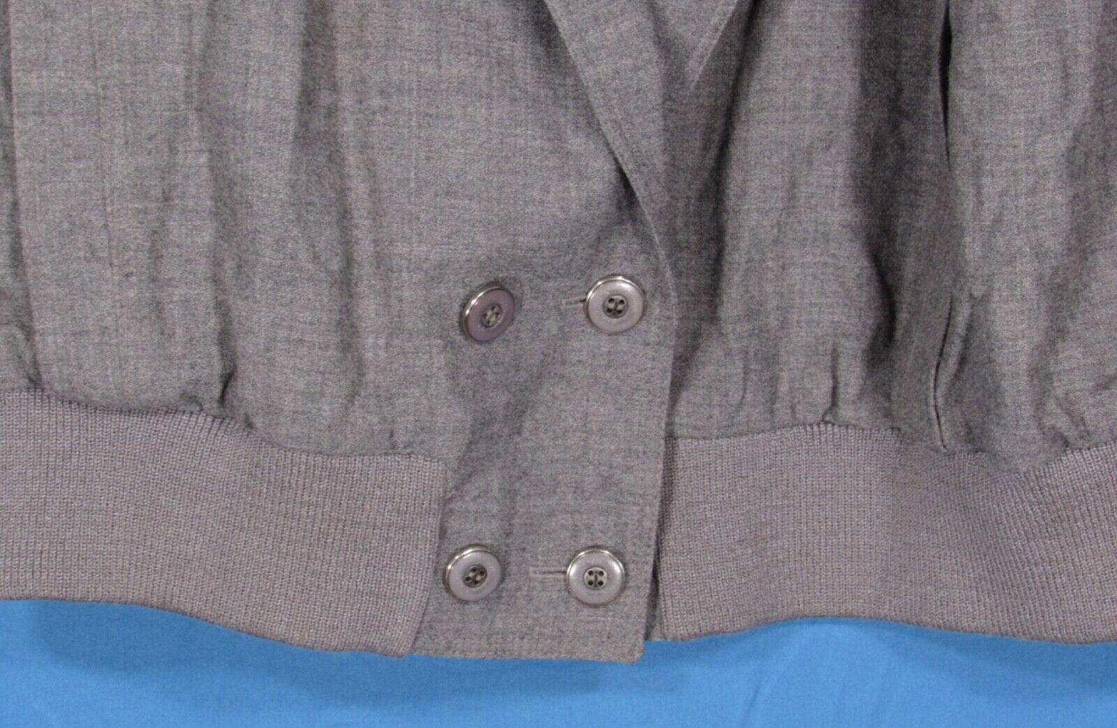 VTG LILLI ANN Heather Gray WOOL JACKET Banded Hem DRESSY BOMBER STYLE XL/1X/18