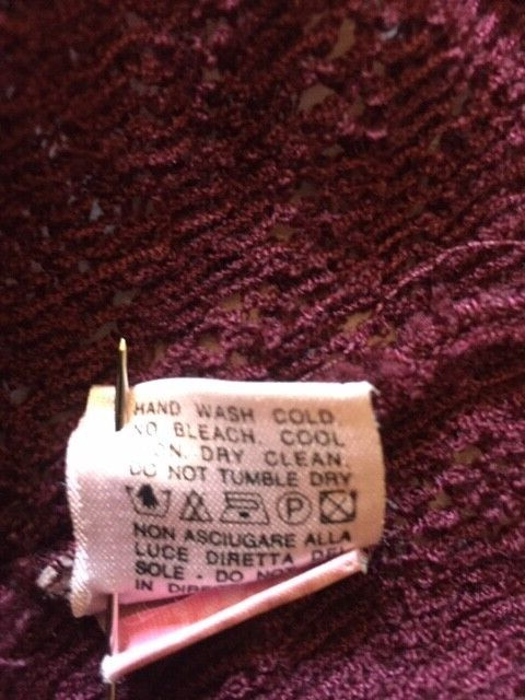 Lace from wool dress, Sisley, size s, colour burgundy, vintage
