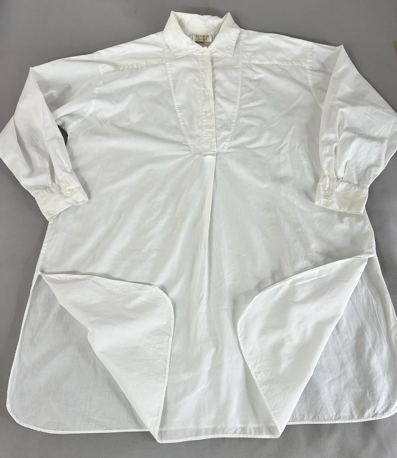 VTG VICTORIA’S SECRET GOLD LABEL Cotton Slits Sz Large Sides Nightgown Y2K