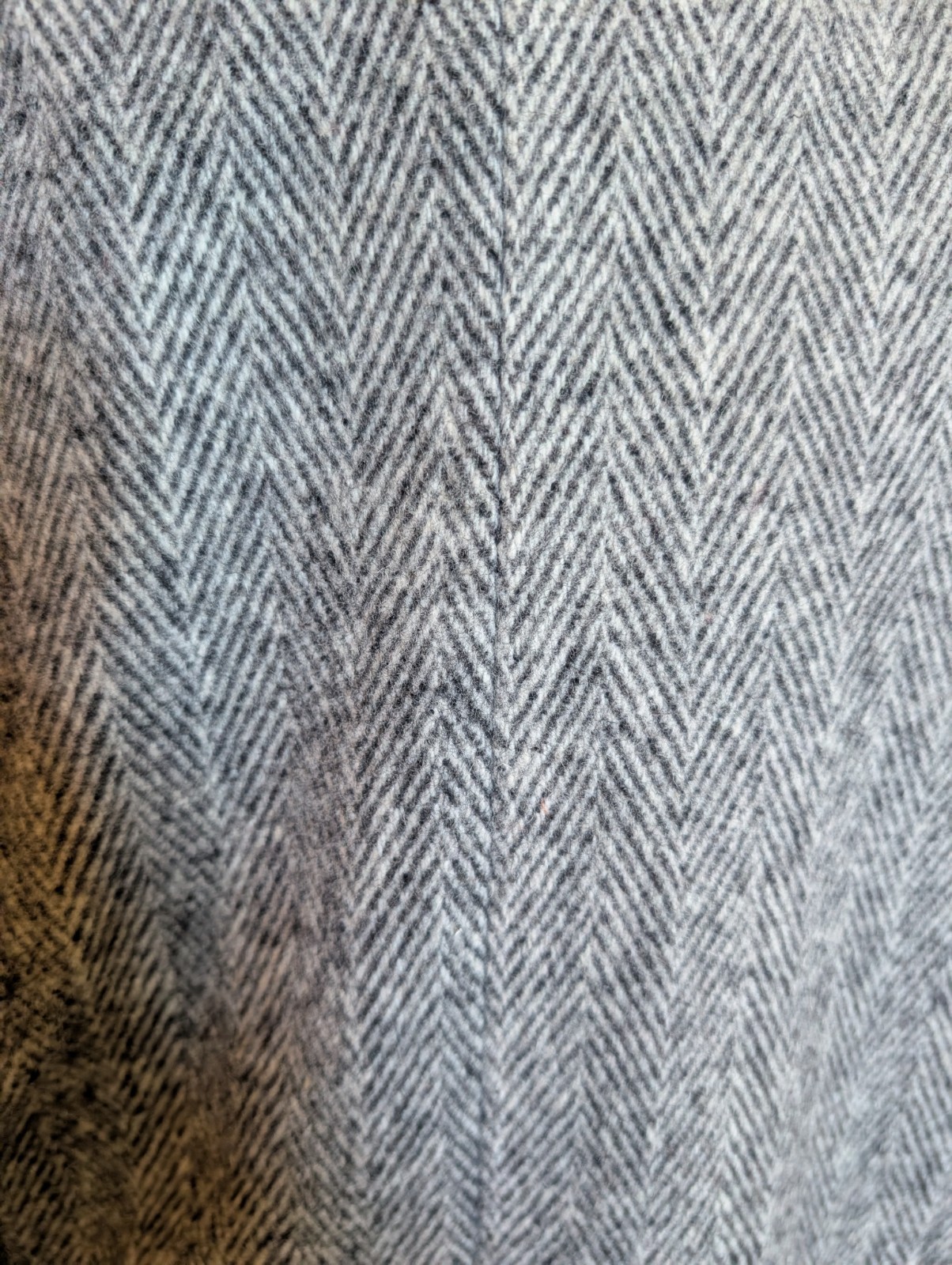 VTG Herman Kay Gray Black Tweed Herringbone Wool Pea Coat Overcoat Sz Large L