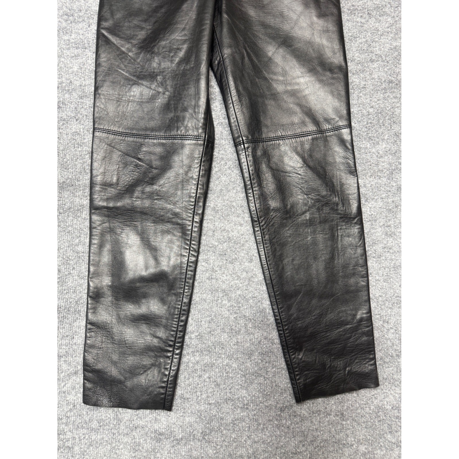 B. Miñones Castro Leather Pants Women 26 Black Vintage Spain Sheepskin