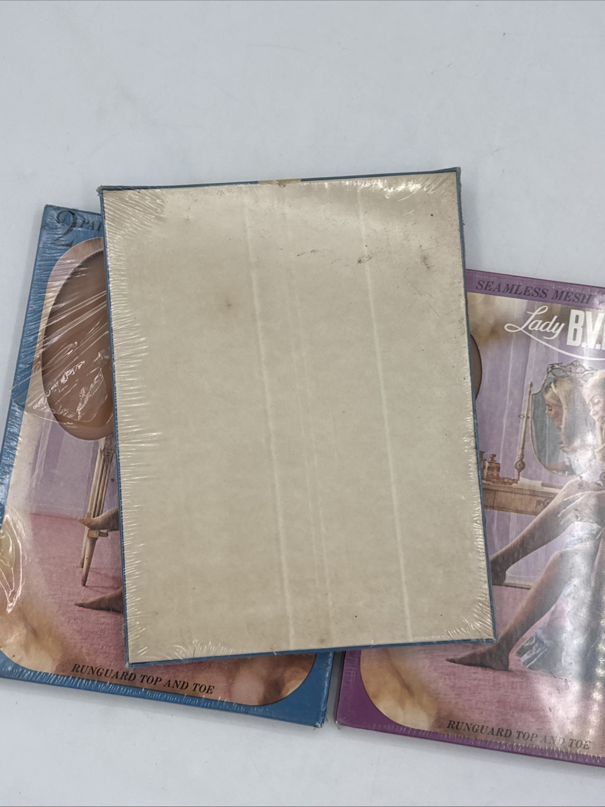 3 NOS Lady BVD Seamless Stockings Pantyhose Vintage Dawn Style 451 10 1/2 Mesh